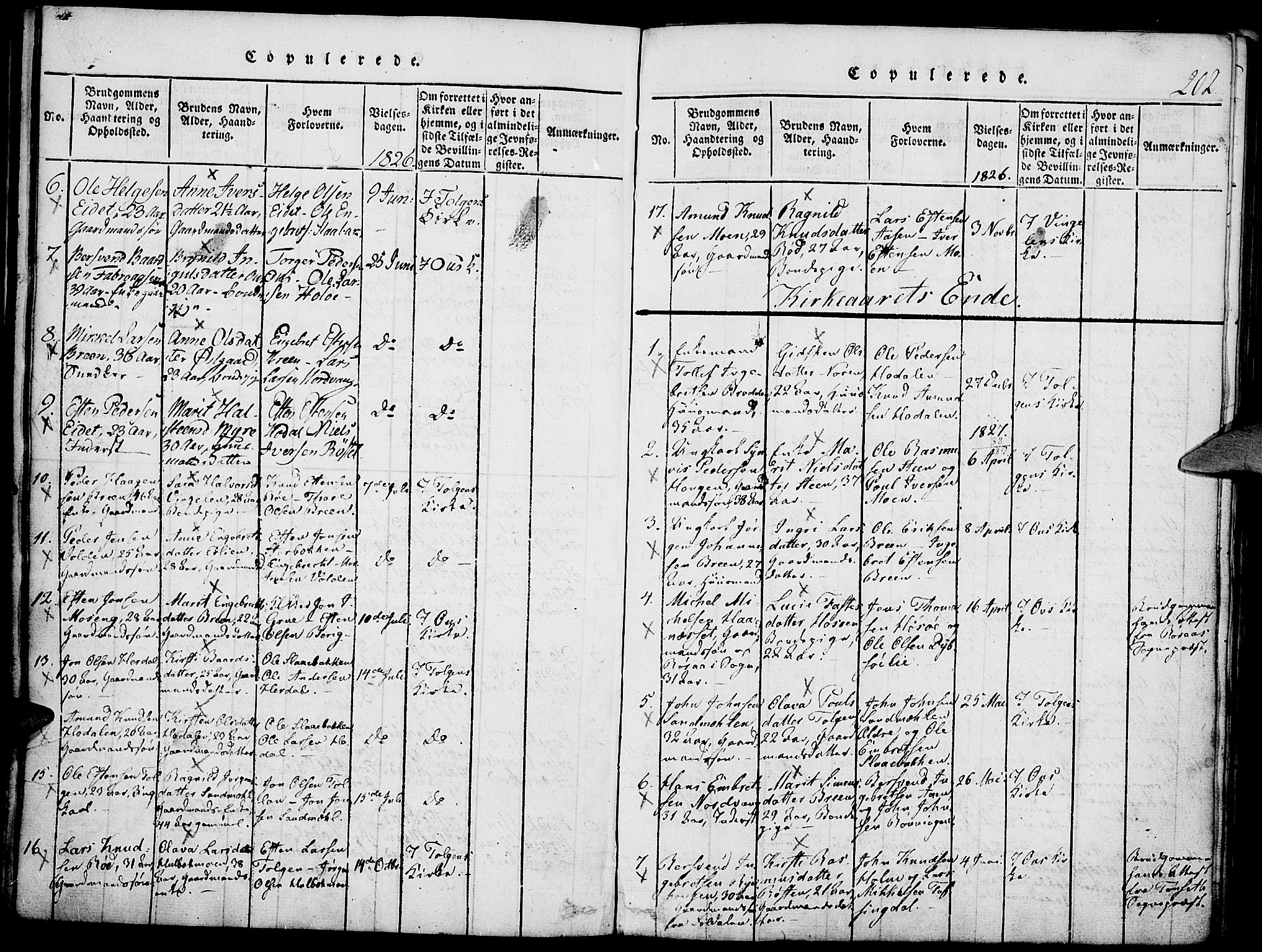 Tolga prestekontor, SAH/PREST-062/K/L0004: Parish register (official) no. 4, 1815-1836, p. 202