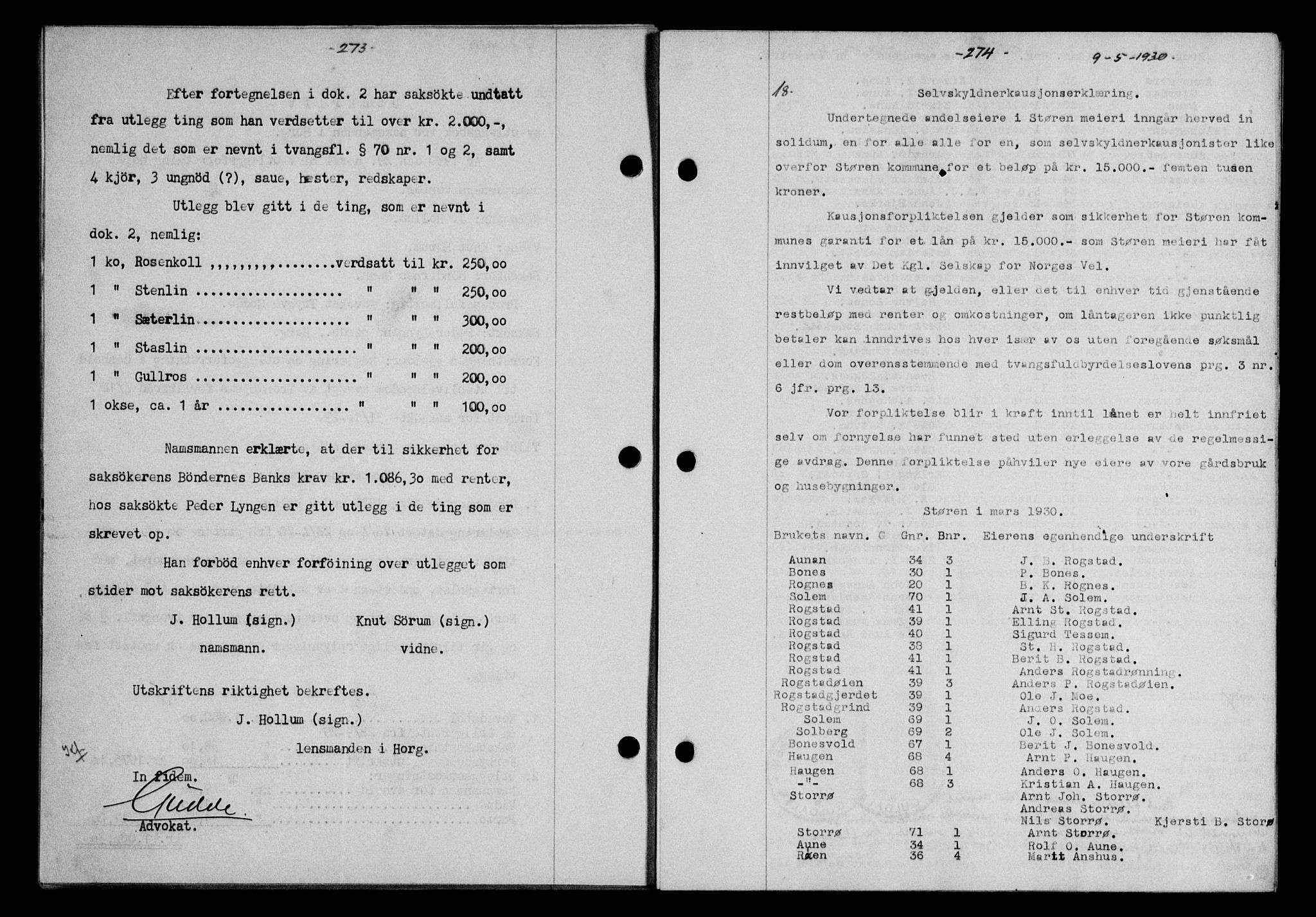 Gauldal sorenskriveri, SAT/A-0014/1/2/2C/L0039: Mortgage book no. 40, 1930-1930, Deed date: 09.05.1930