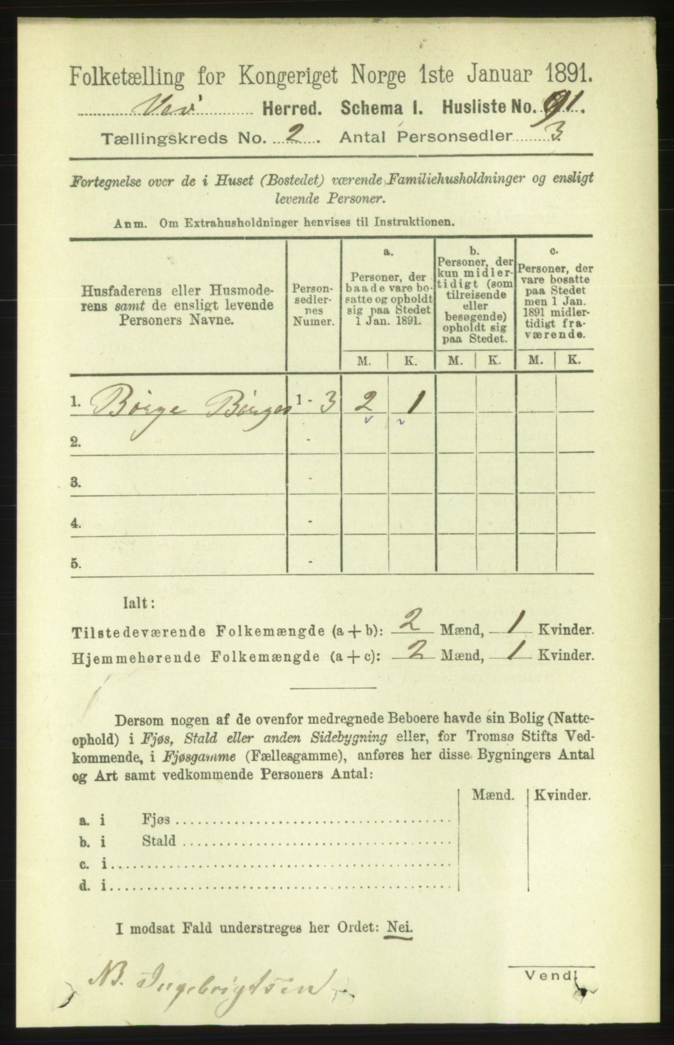 RA, 1891 census for 1541 Veøy, 1891, p. 742