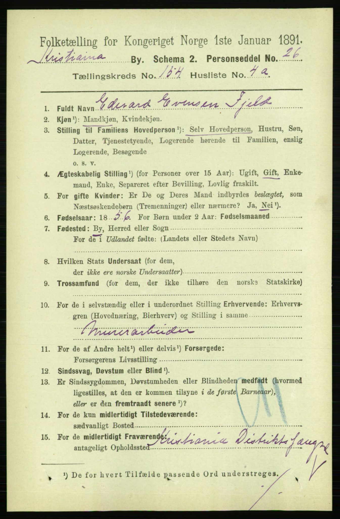 RA, 1891 census for 0301 Kristiania, 1891, p. 87523