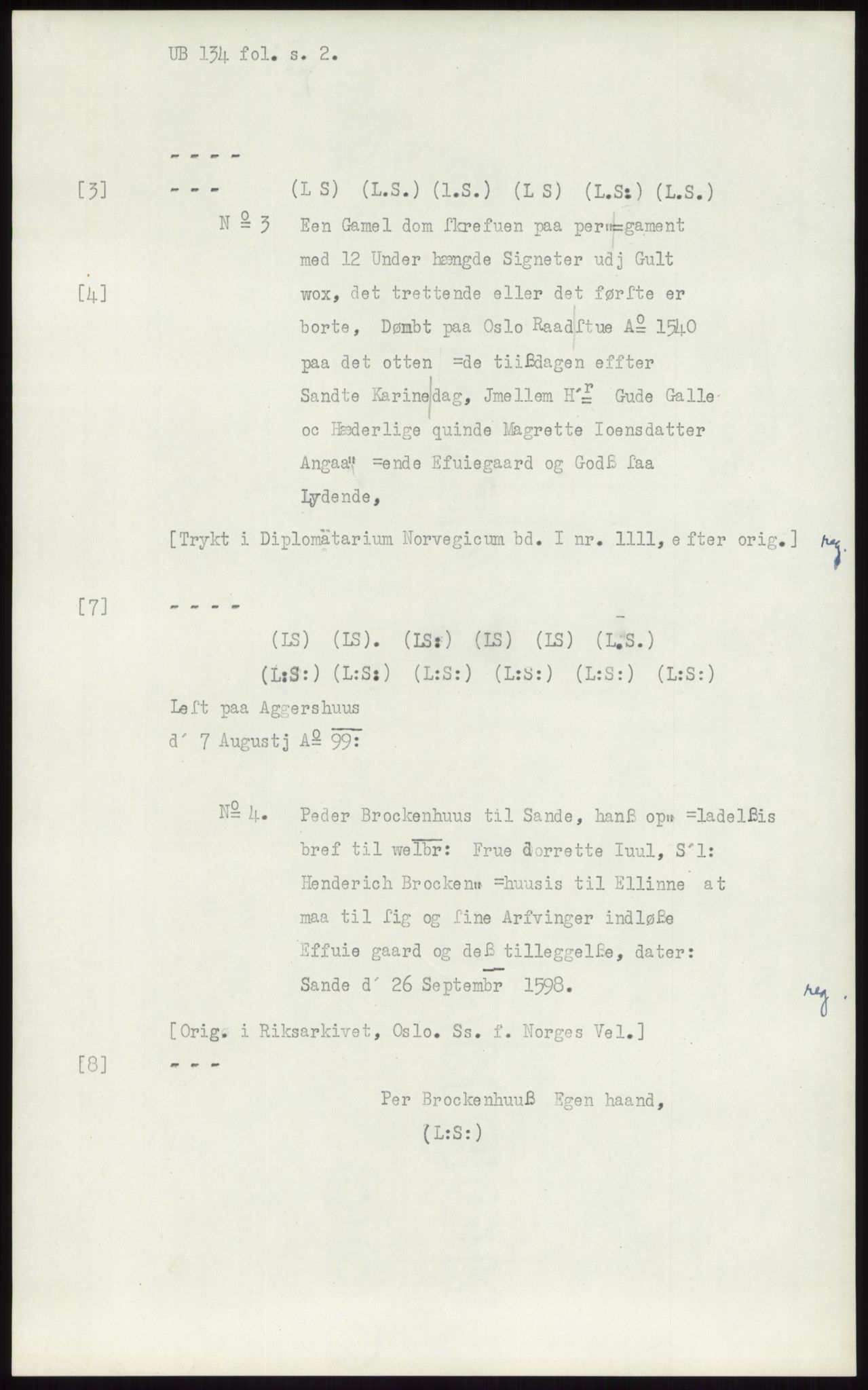 Samlinger til kildeutgivelse, Diplomavskriftsamlingen, RA/EA-4053/H/Ha, p. 940