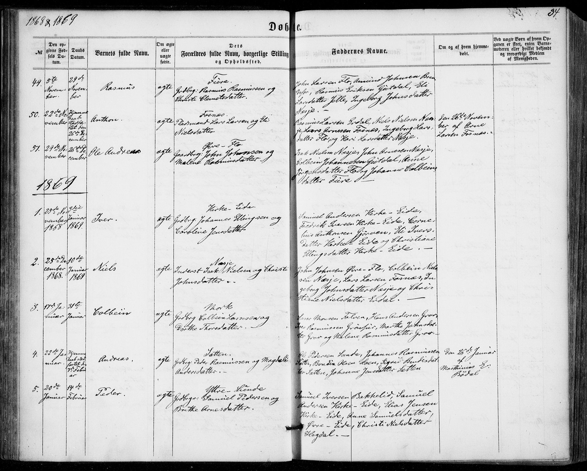 Stryn Sokneprestembete, AV/SAB-A-82501: Parish register (official) no. A 3, 1862-1877, p. 34