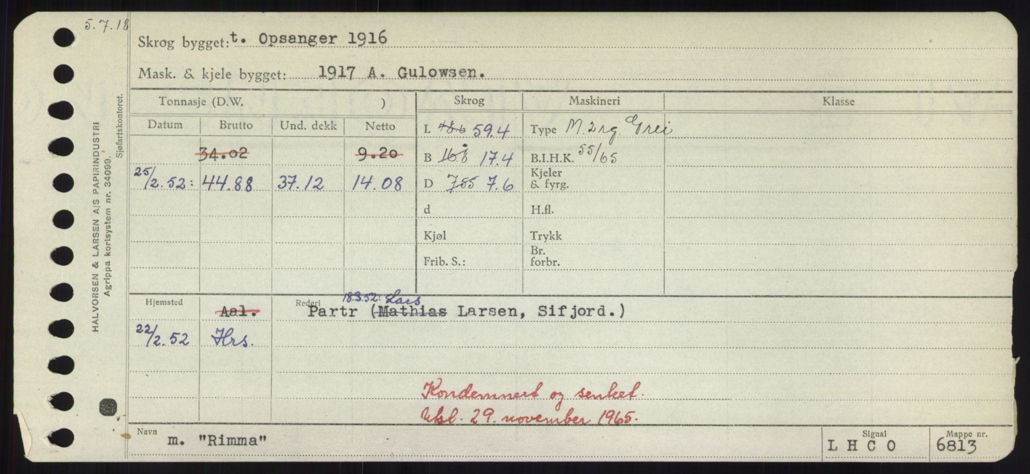 Sjøfartsdirektoratet med forløpere, Skipsmålingen, RA/S-1627/H/Hd/L0030: Fartøy, Q-Riv, p. 527