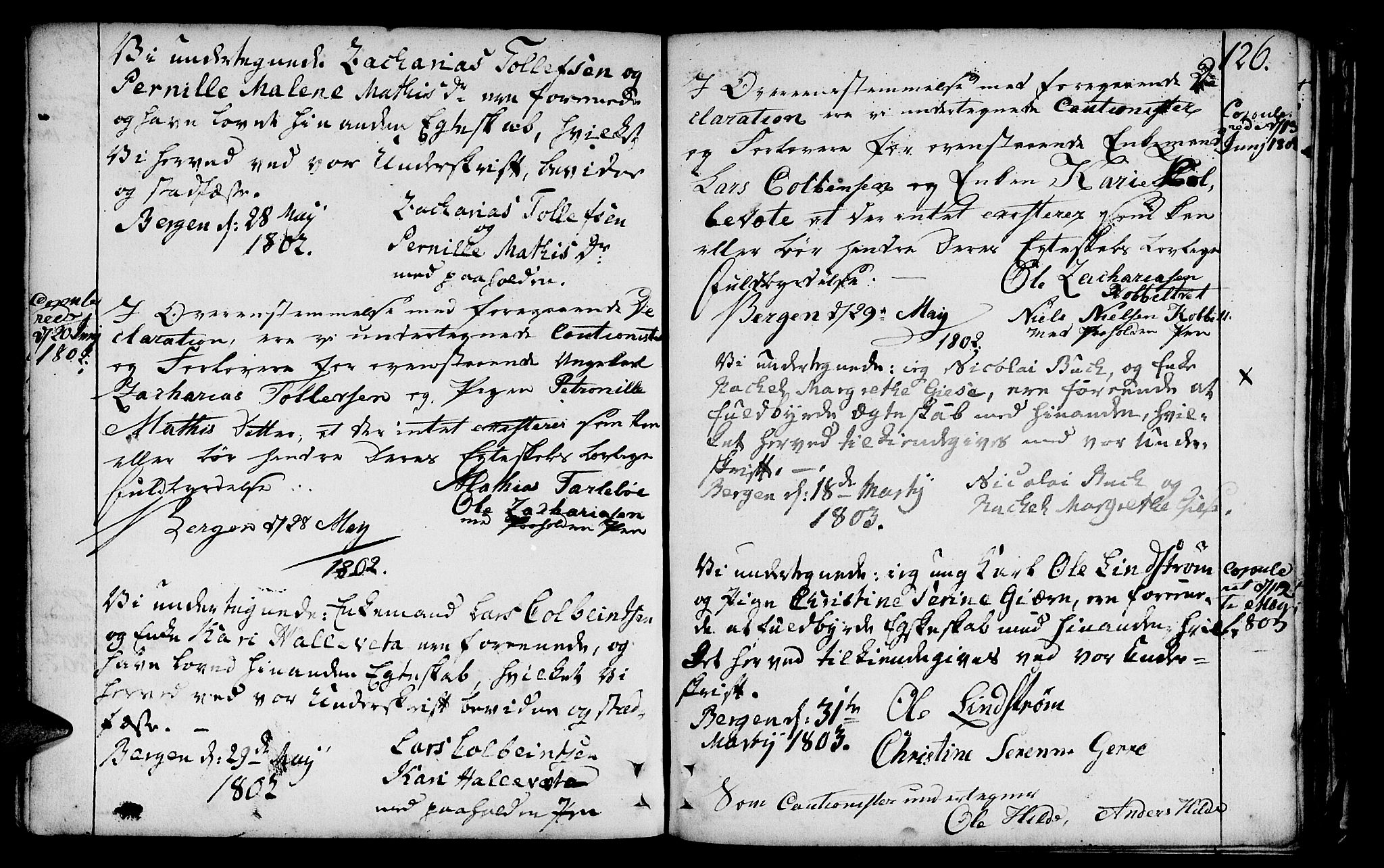 St. Jørgens hospital og Årstad sokneprestembete, SAB/A-99934: Parish register (official) no. A 1, 1743-1823, p. 126