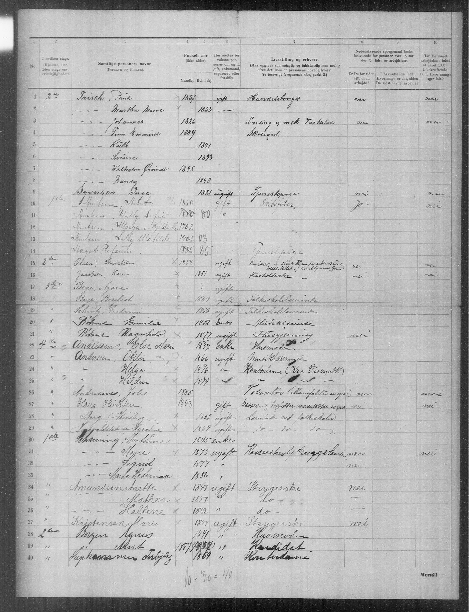 OBA, Municipal Census 1903 for Kristiania, 1903, p. 23070