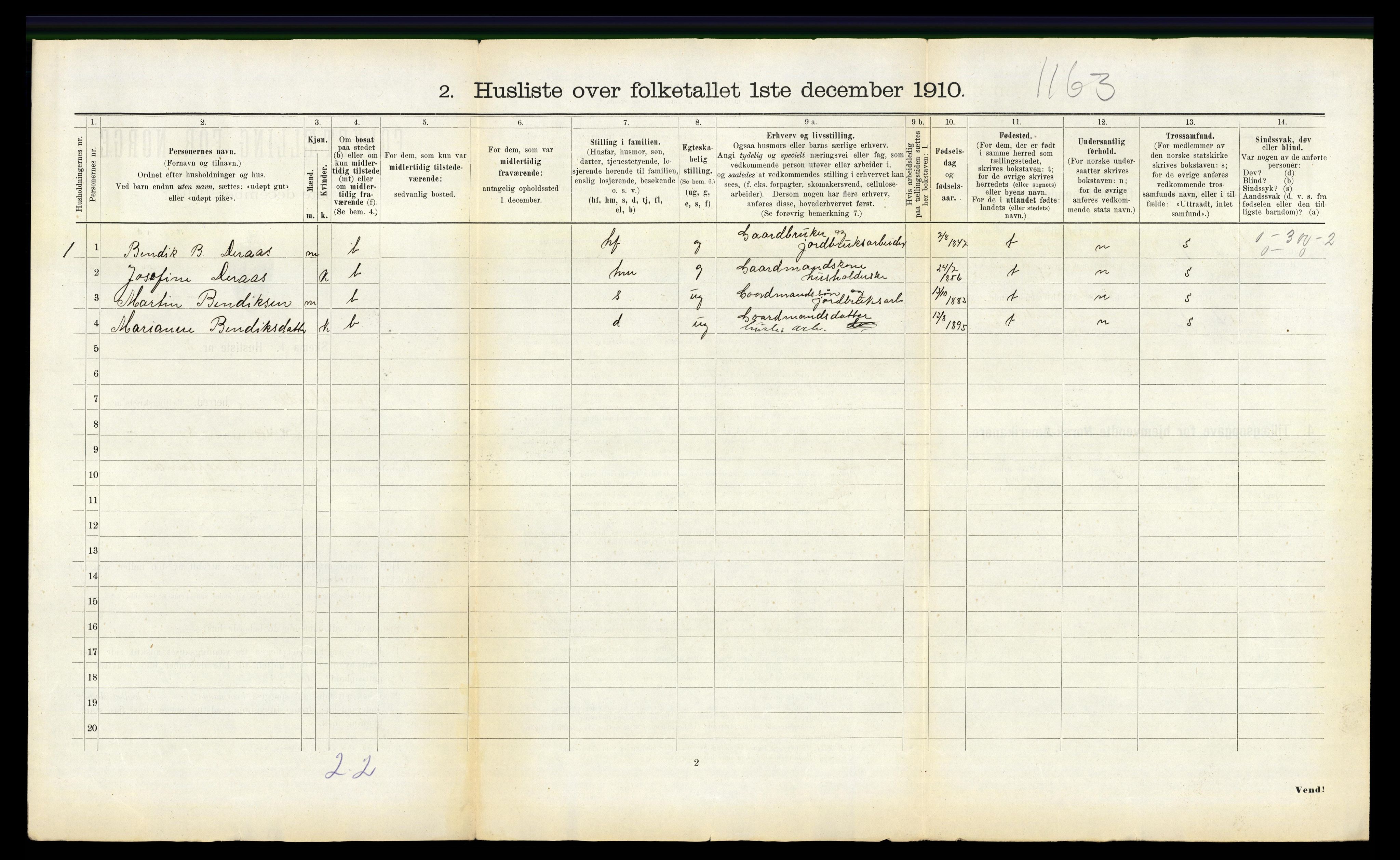 RA, 1910 census for Namdalseid, 1910, p. 479