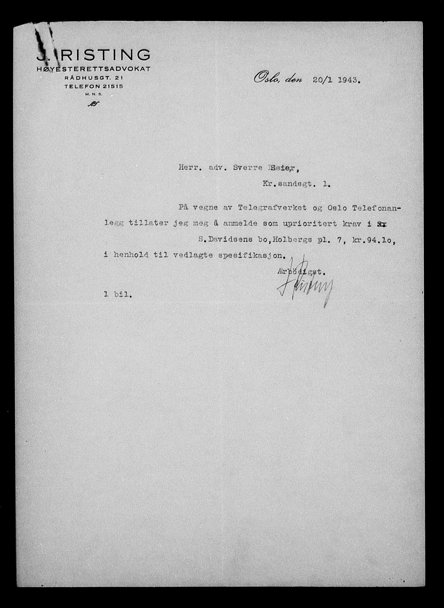 Justisdepartementet, Tilbakeføringskontoret for inndratte formuer, AV/RA-S-1564/H/Hc/Hcc/L0930: --, 1945-1947, p. 68