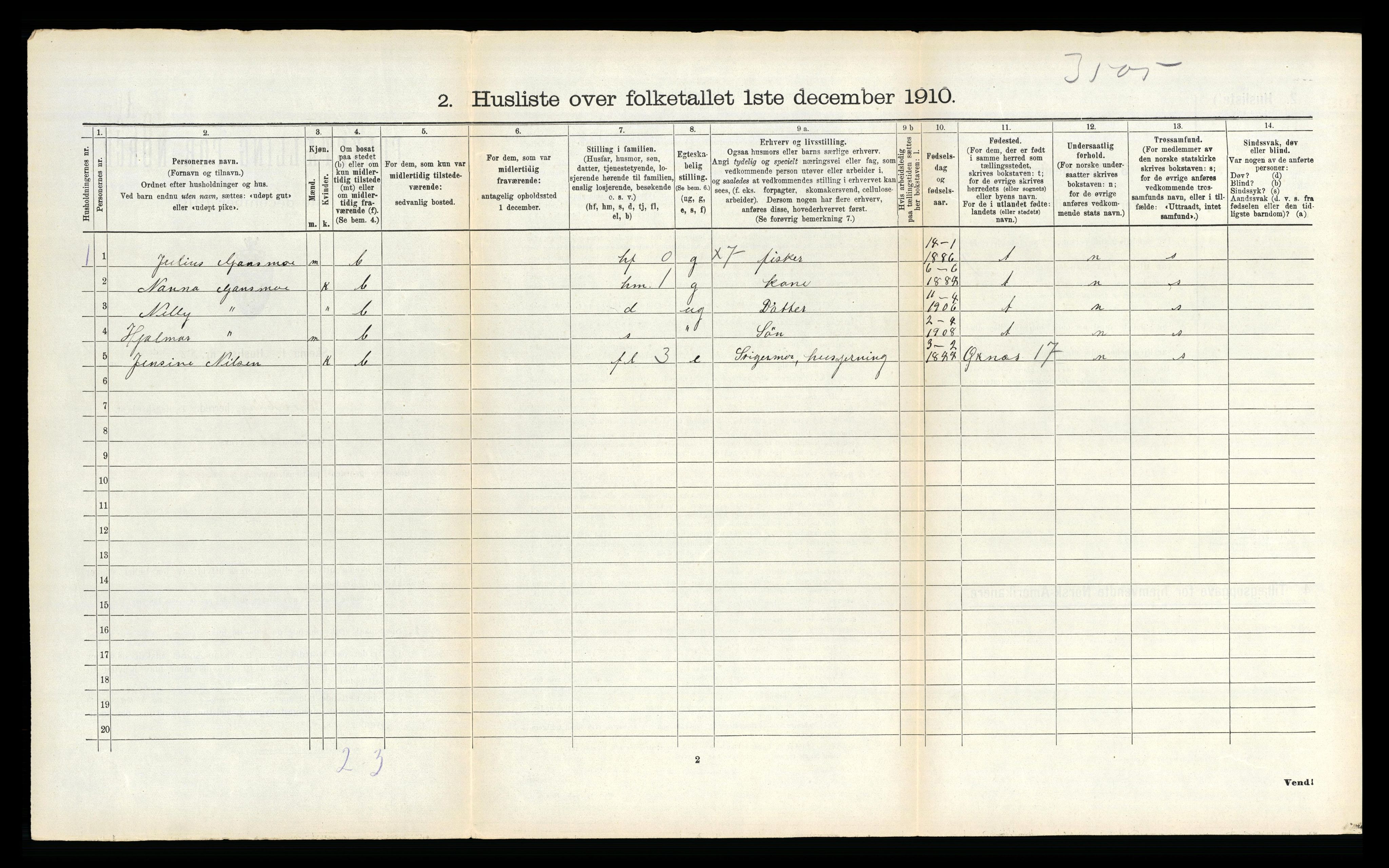 RA, 1910 census for Dverberg, 1910, p. 797