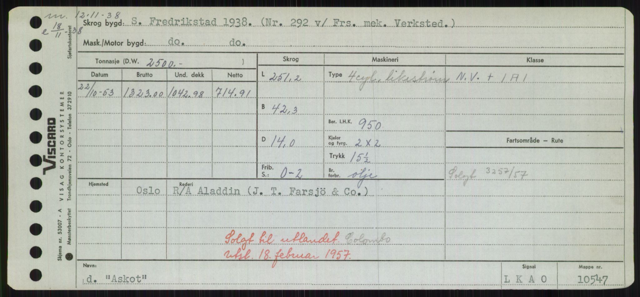 Sjøfartsdirektoratet med forløpere, Skipsmålingen, RA/S-1627/H/Hd/L0002: Fartøy, Apa-Axe, p. 281