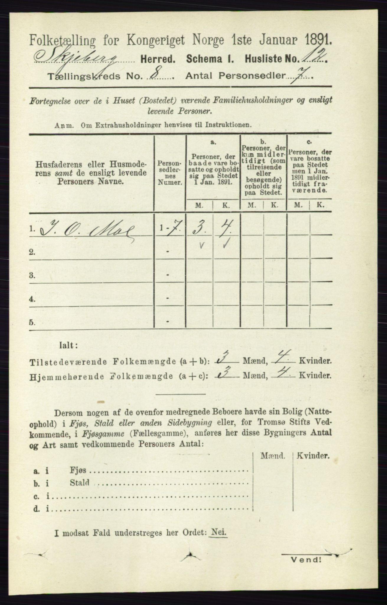 RA, 1891 census for 0115 Skjeberg, 1891, p. 3881