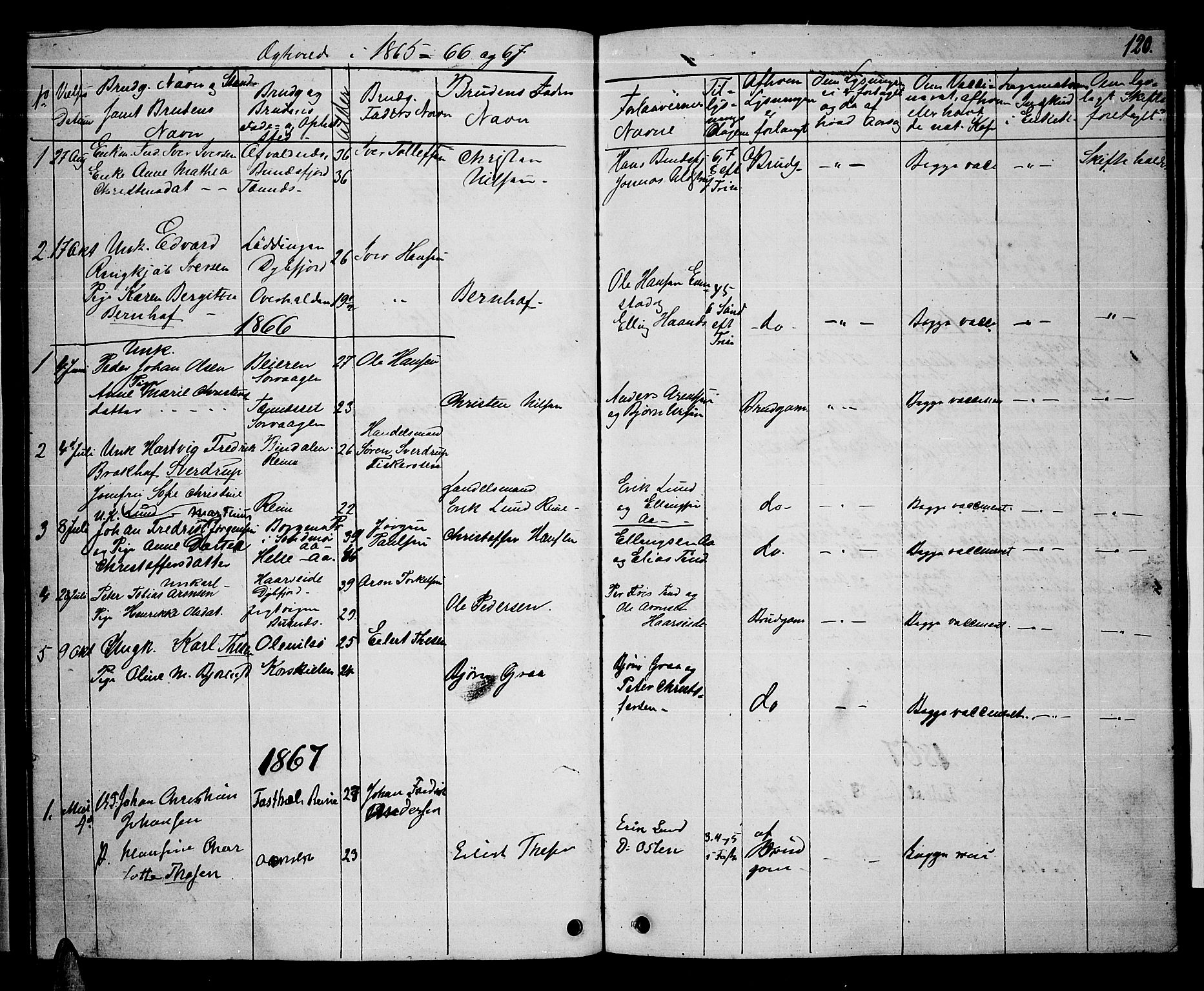 Ministerialprotokoller, klokkerbøker og fødselsregistre - Nordland, SAT/A-1459/886/L1224: Parish register (copy) no. 886C01, 1843-1873, p. 120