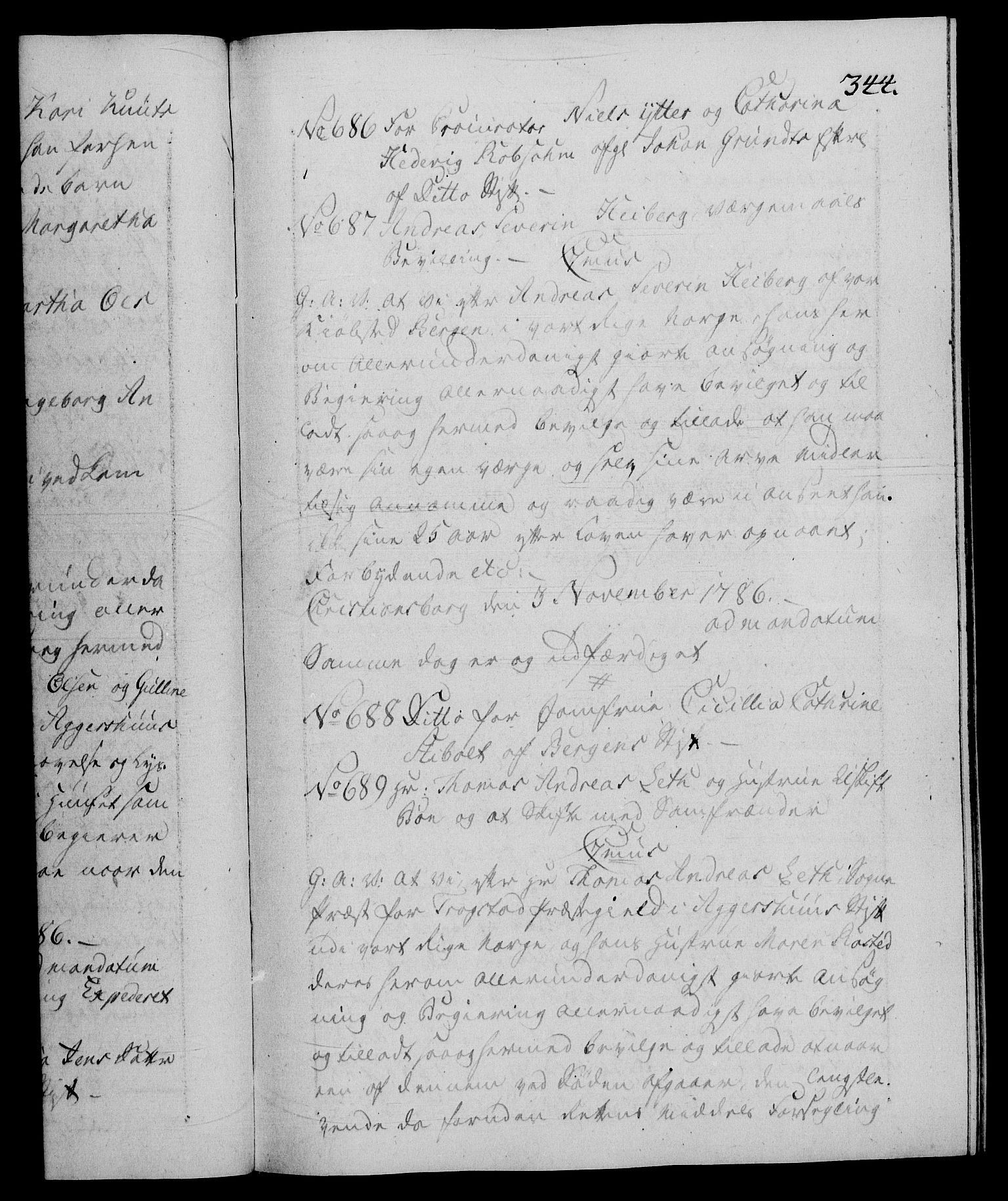 Danske Kanselli 1572-1799, RA/EA-3023/F/Fc/Fca/Fcaa/L0051: Norske registre, 1786-1787, p. 344a