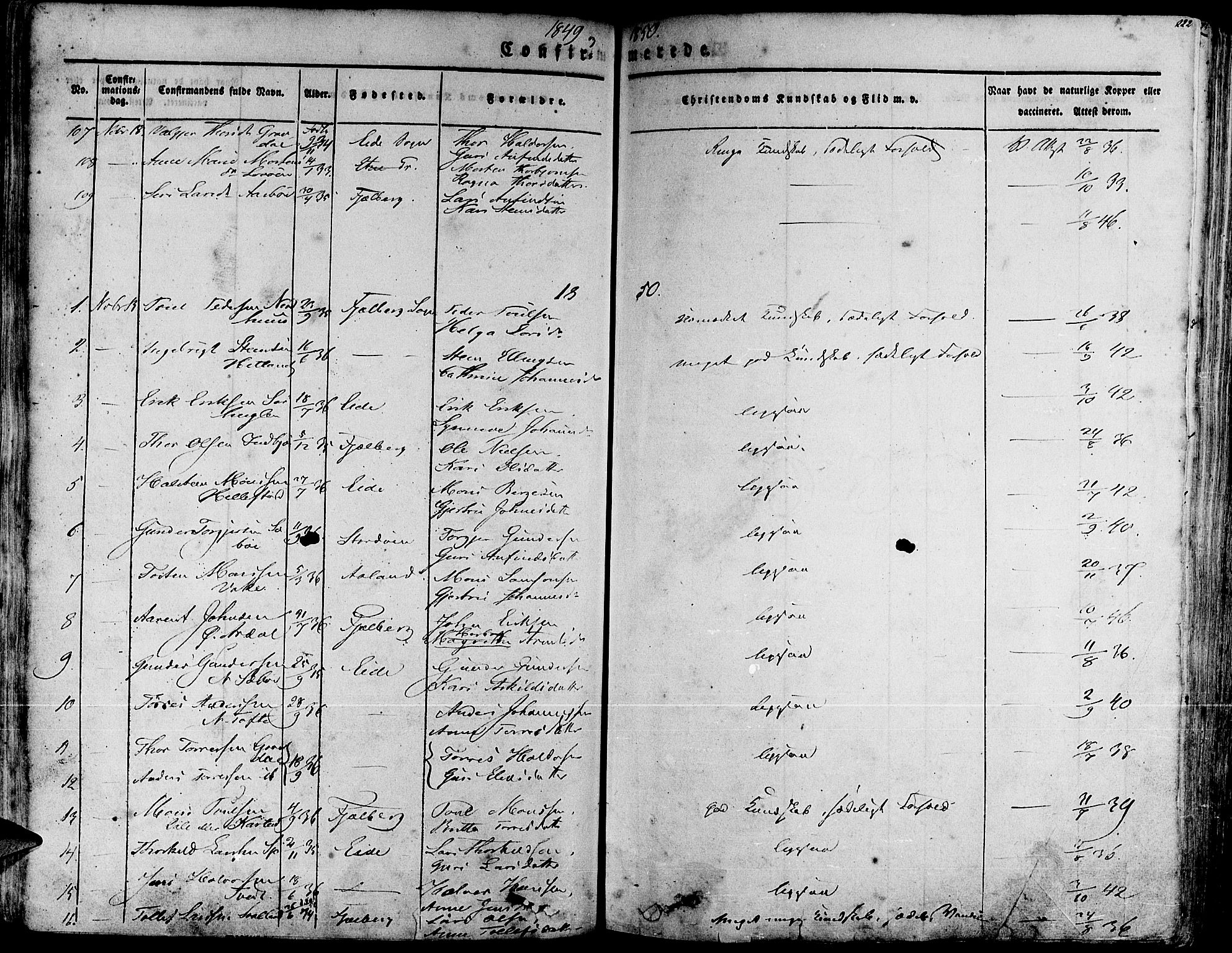 Fjelberg sokneprestembete, SAB/A-75201/H/Haa: Parish register (official) no. A 6, 1835-1851, p. 222