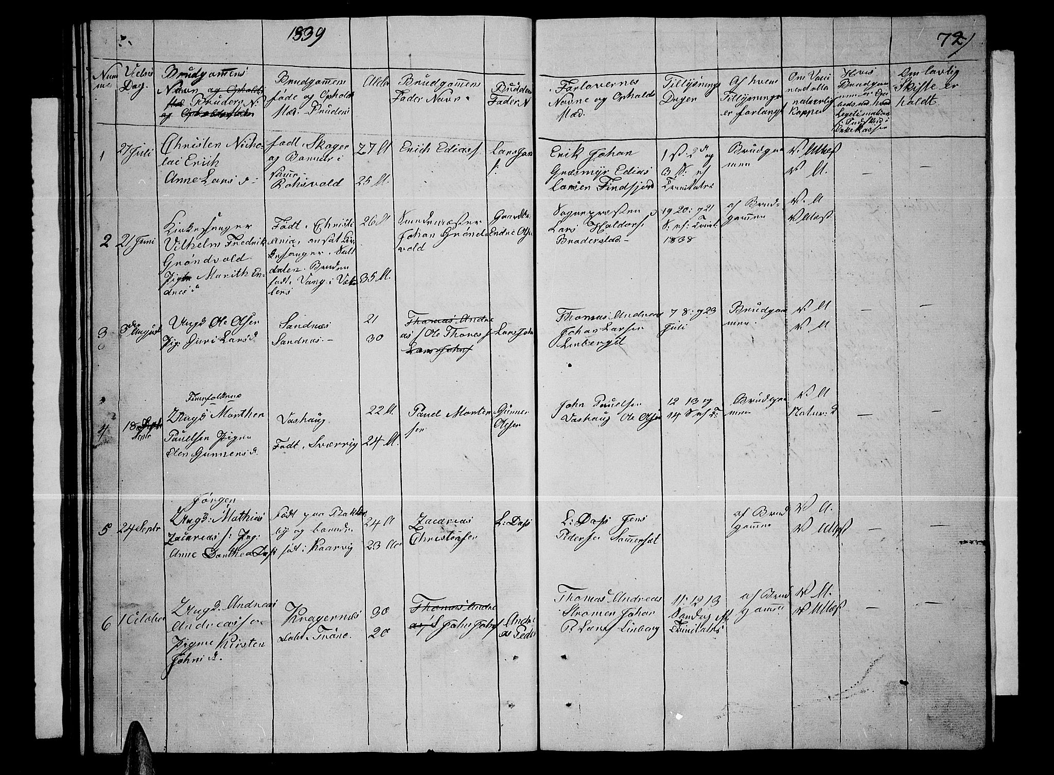 Lenvik sokneprestembete, SATØ/S-1310/H/Ha/Hab/L0002klokker: Parish register (copy) no. 2, 1838-1843, p. 72