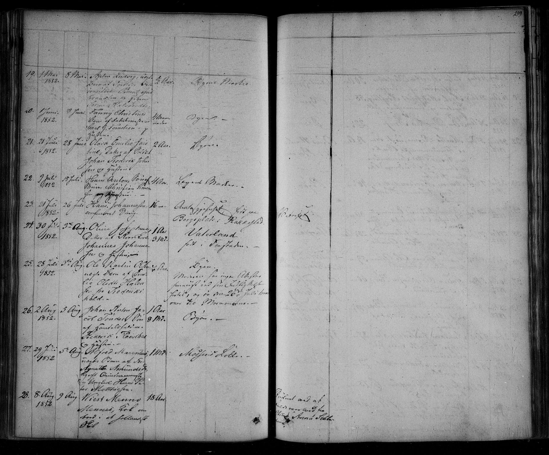 Fredrikstad prestekontor Kirkebøker, AV/SAO-A-11082/F/Fa/L0005: Parish register (official) no. 5, 1835-1856, p. 299