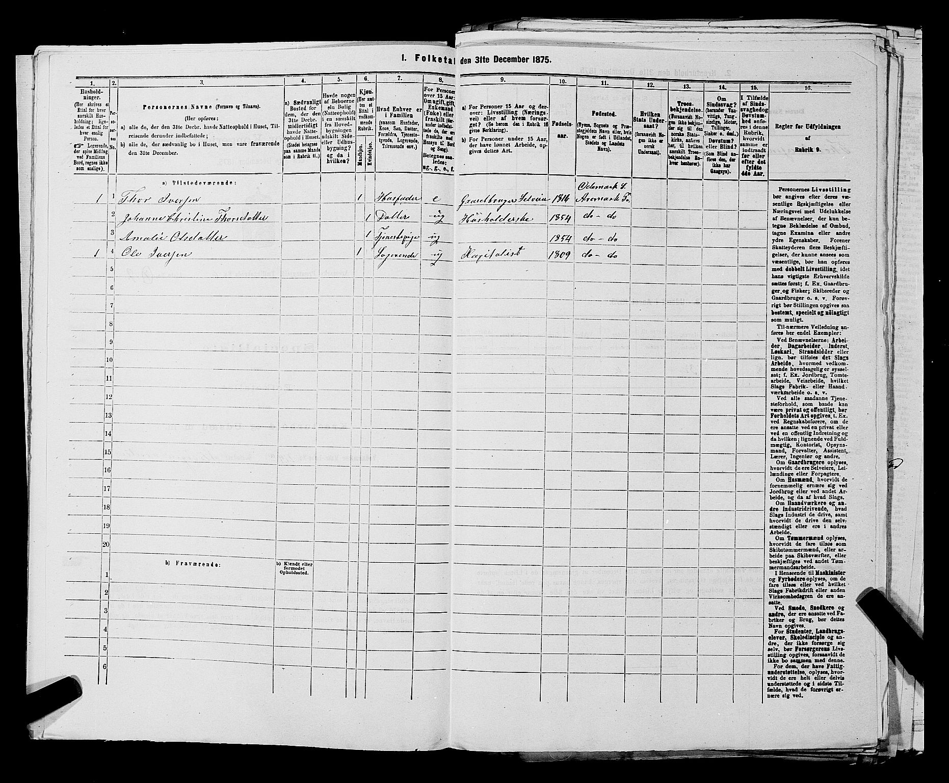 RA, 1875 census for 0118P Aremark, 1875, p. 837