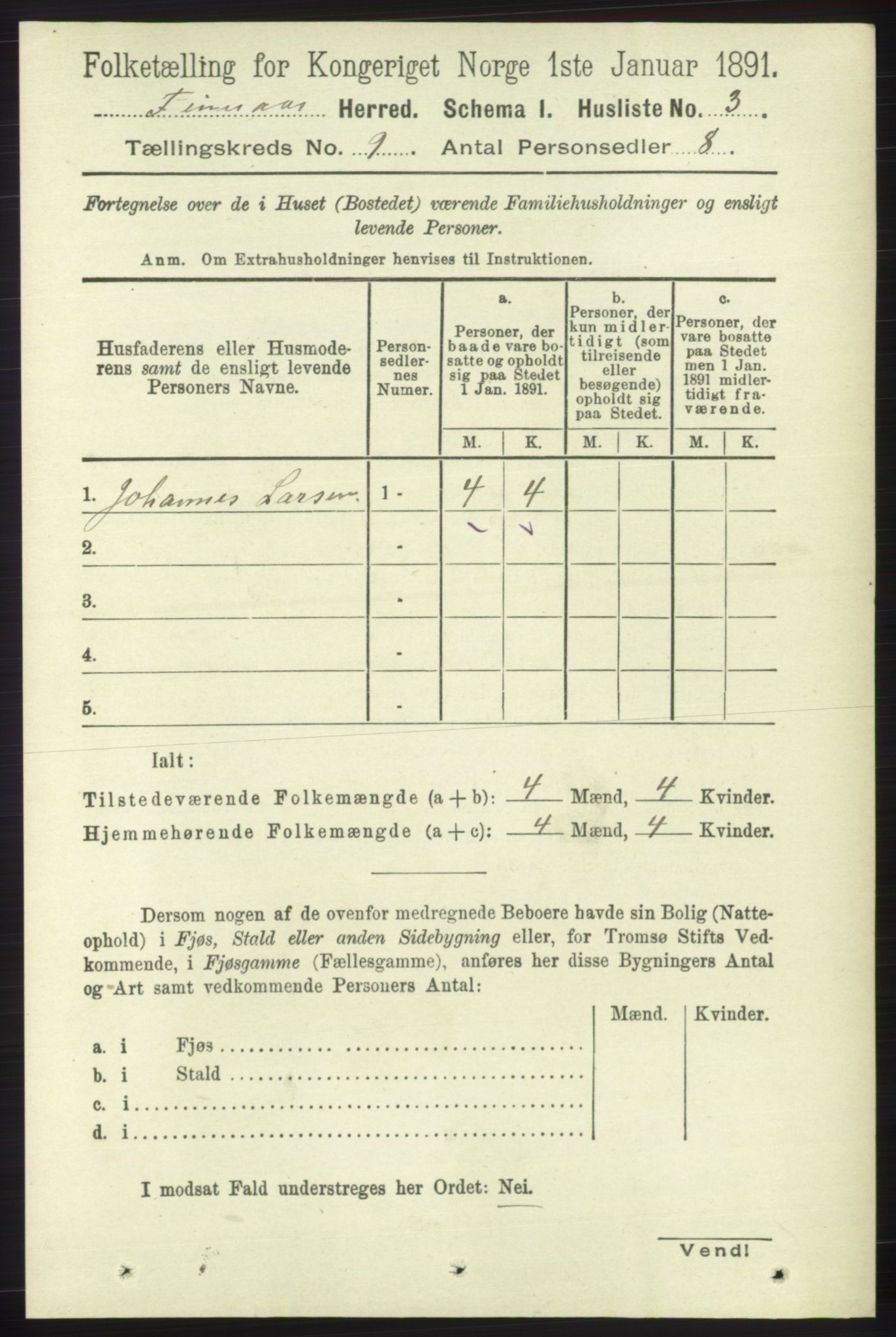 RA, 1891 census for 1218 Finnås, 1891, p. 3858