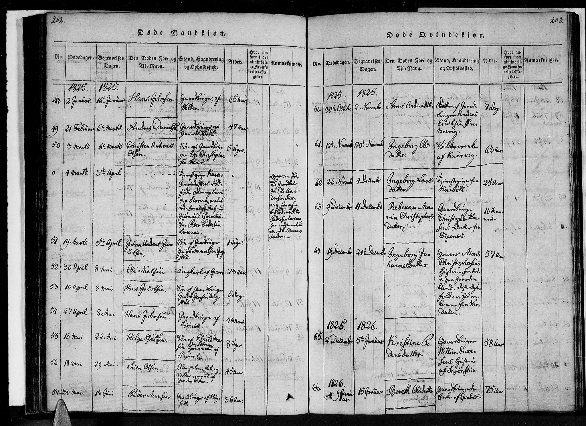 Ministerialprotokoller, klokkerbøker og fødselsregistre - Nordland, SAT/A-1459/852/L0736: Parish register (official) no. 852A06, 1820-1833, p. 202-203