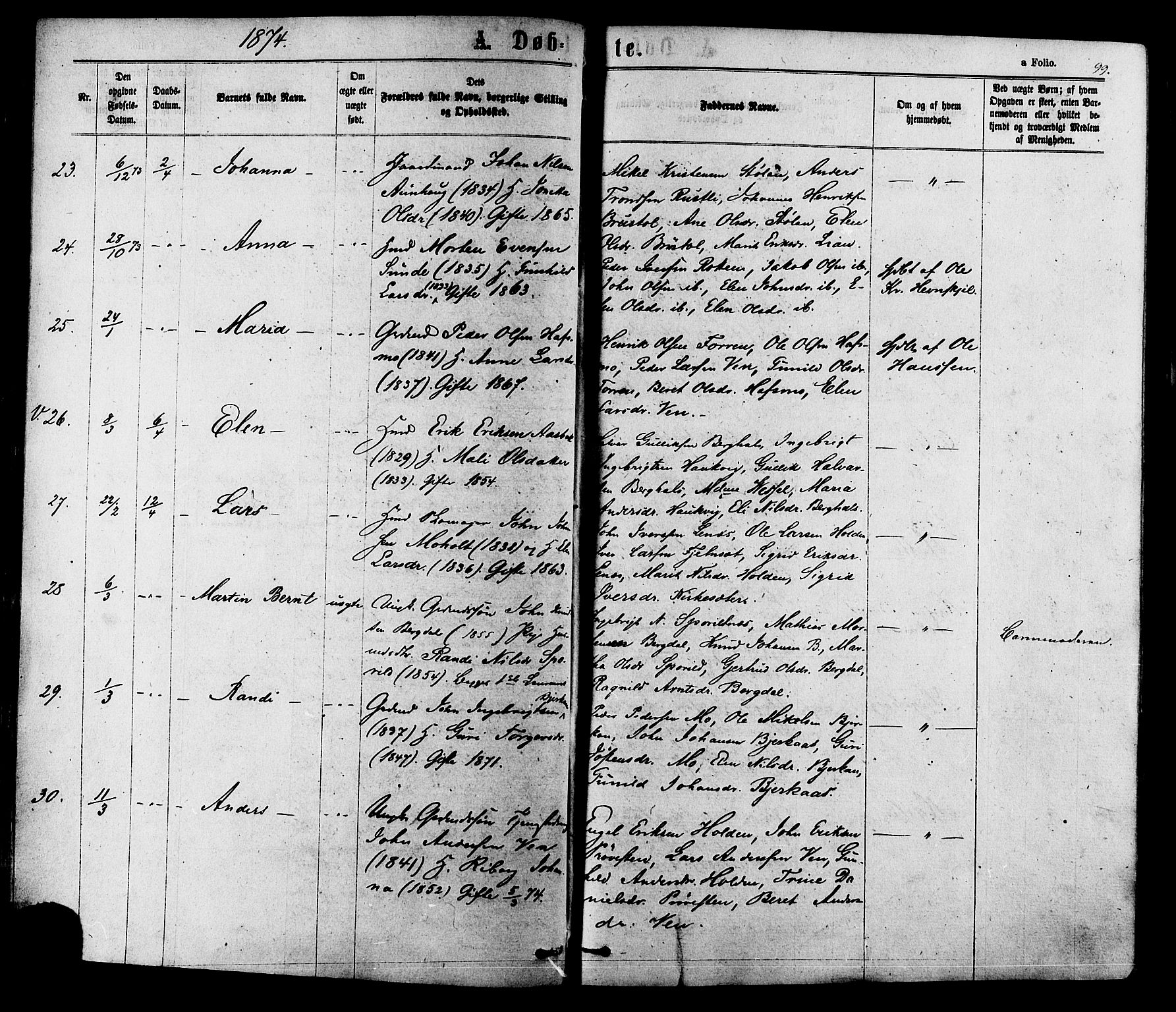 Ministerialprotokoller, klokkerbøker og fødselsregistre - Sør-Trøndelag, AV/SAT-A-1456/630/L0495: Parish register (official) no. 630A08, 1868-1878, p. 99