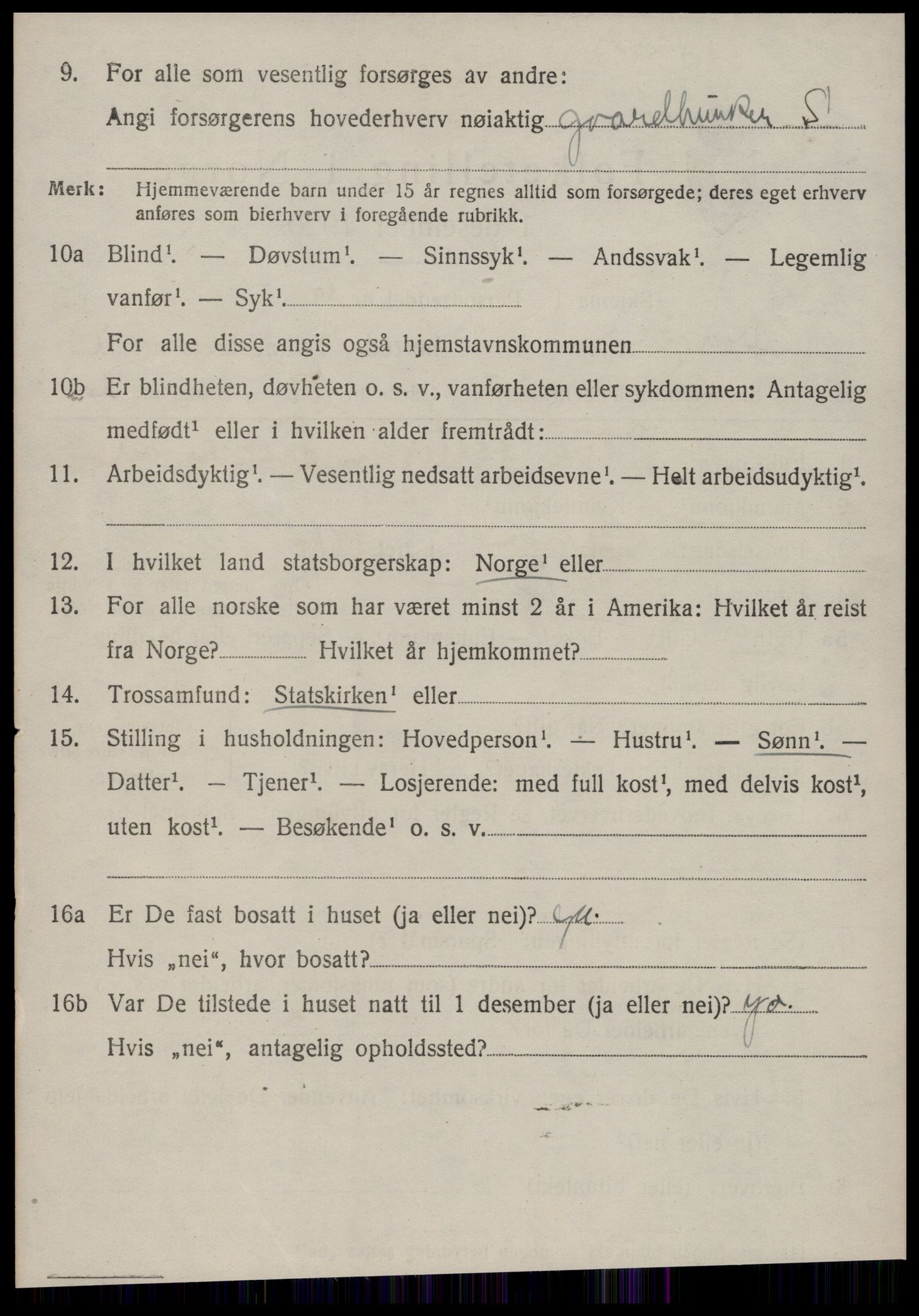 SAT, 1920 census for Borgund, 1920, p. 12915