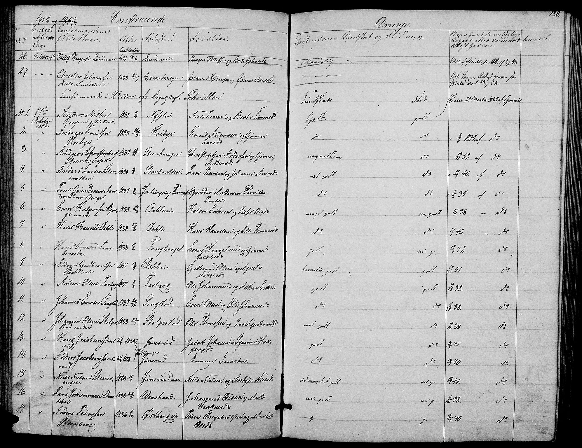 Ringsaker prestekontor, SAH/PREST-014/L/La/L0006: Parish register (copy) no. 6, 1851-1860, p. 180