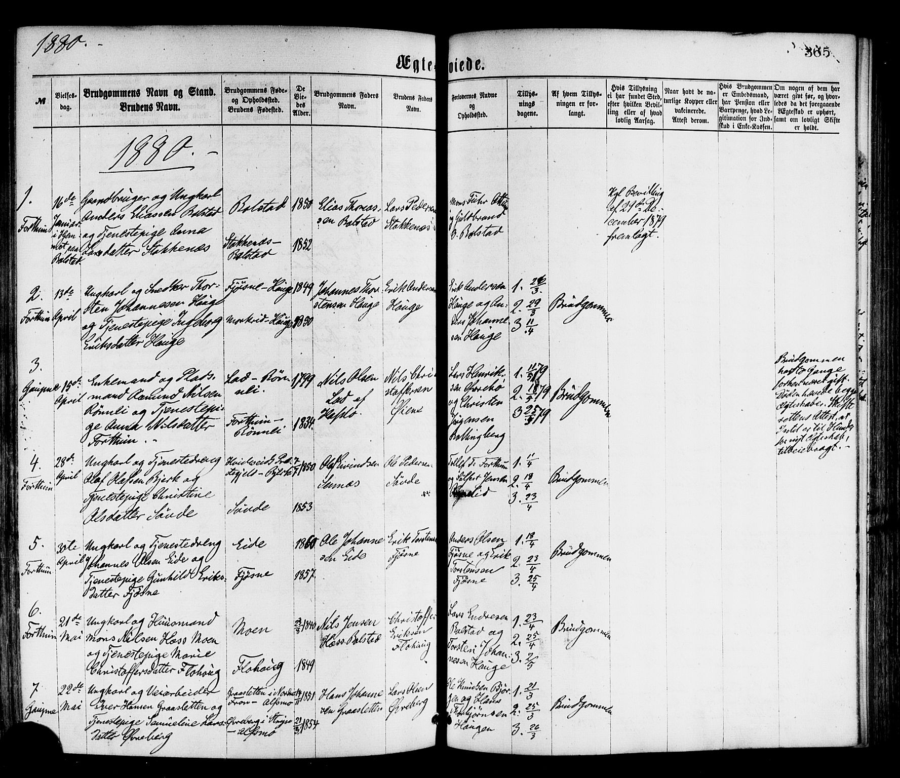 Luster sokneprestembete, SAB/A-81101/H/Haa/Haaa/L0010: Parish register (official) no. A 10, 1871-1886, p. 365