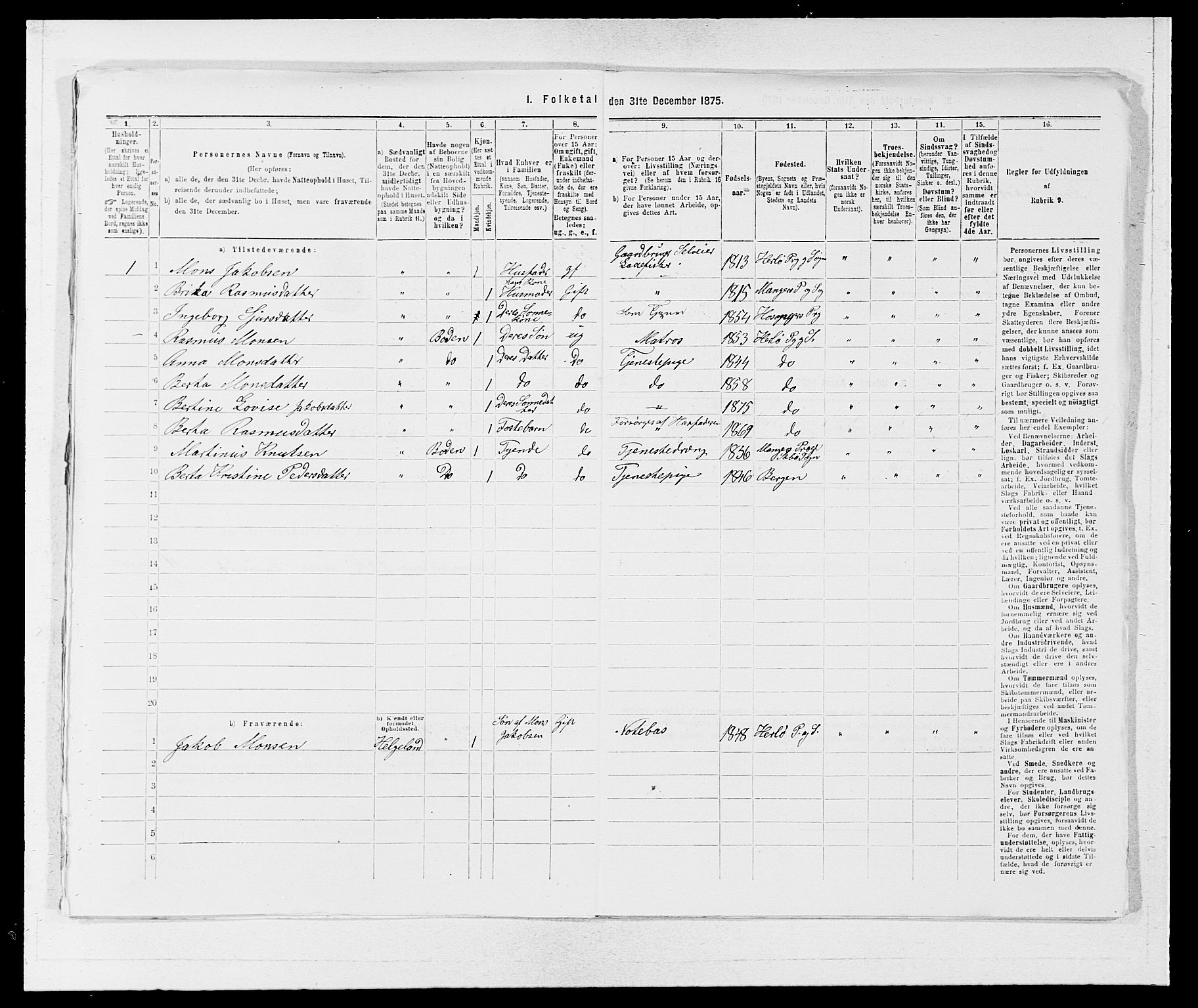 SAB, 1875 census for 1258P Herdla, 1875, p. 30