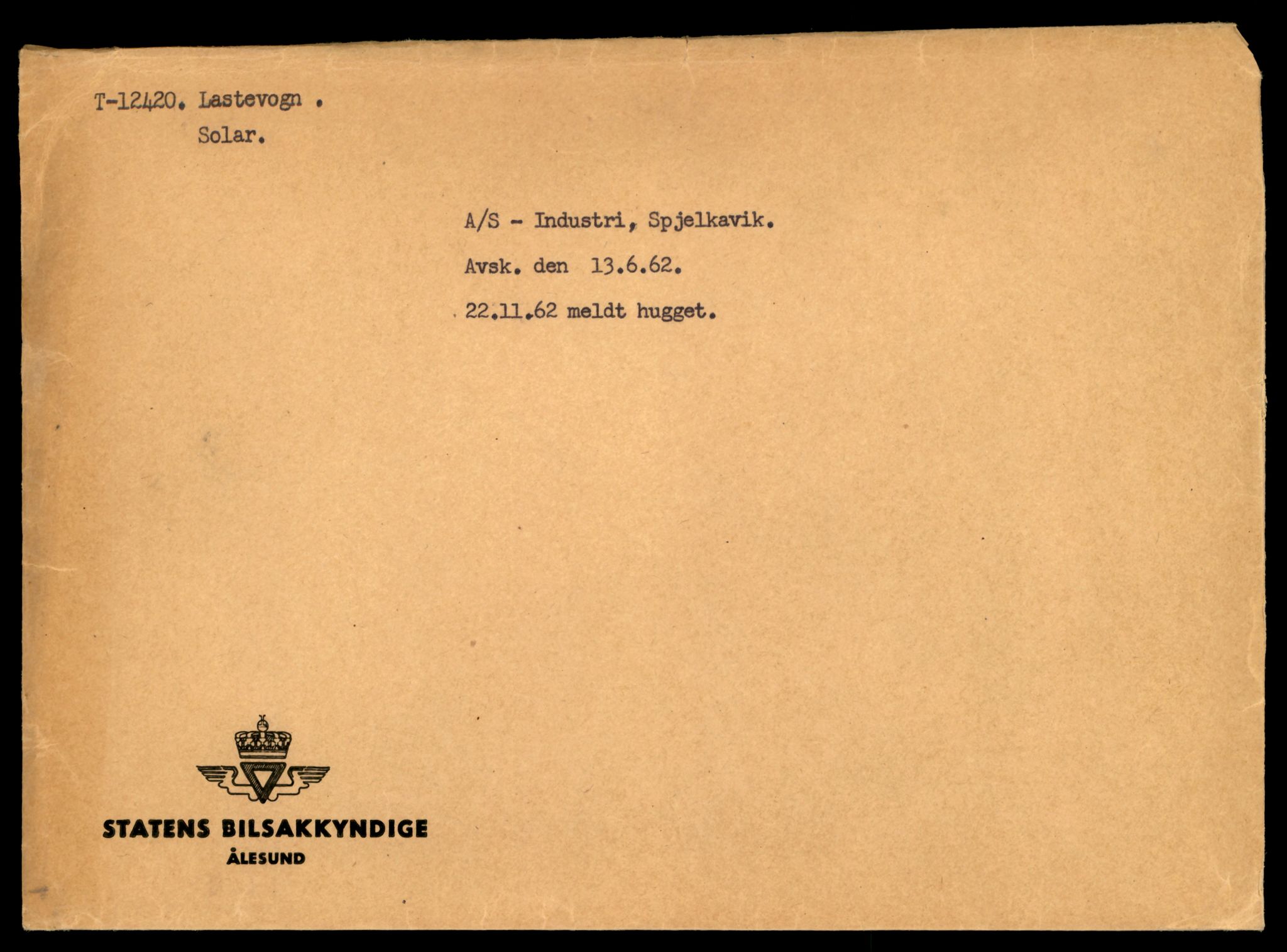 Møre og Romsdal vegkontor - Ålesund trafikkstasjon, AV/SAT-A-4099/F/Fe/L0033: Registreringskort for kjøretøy T 12151 - T 12474, 1927-1998, p. 3067