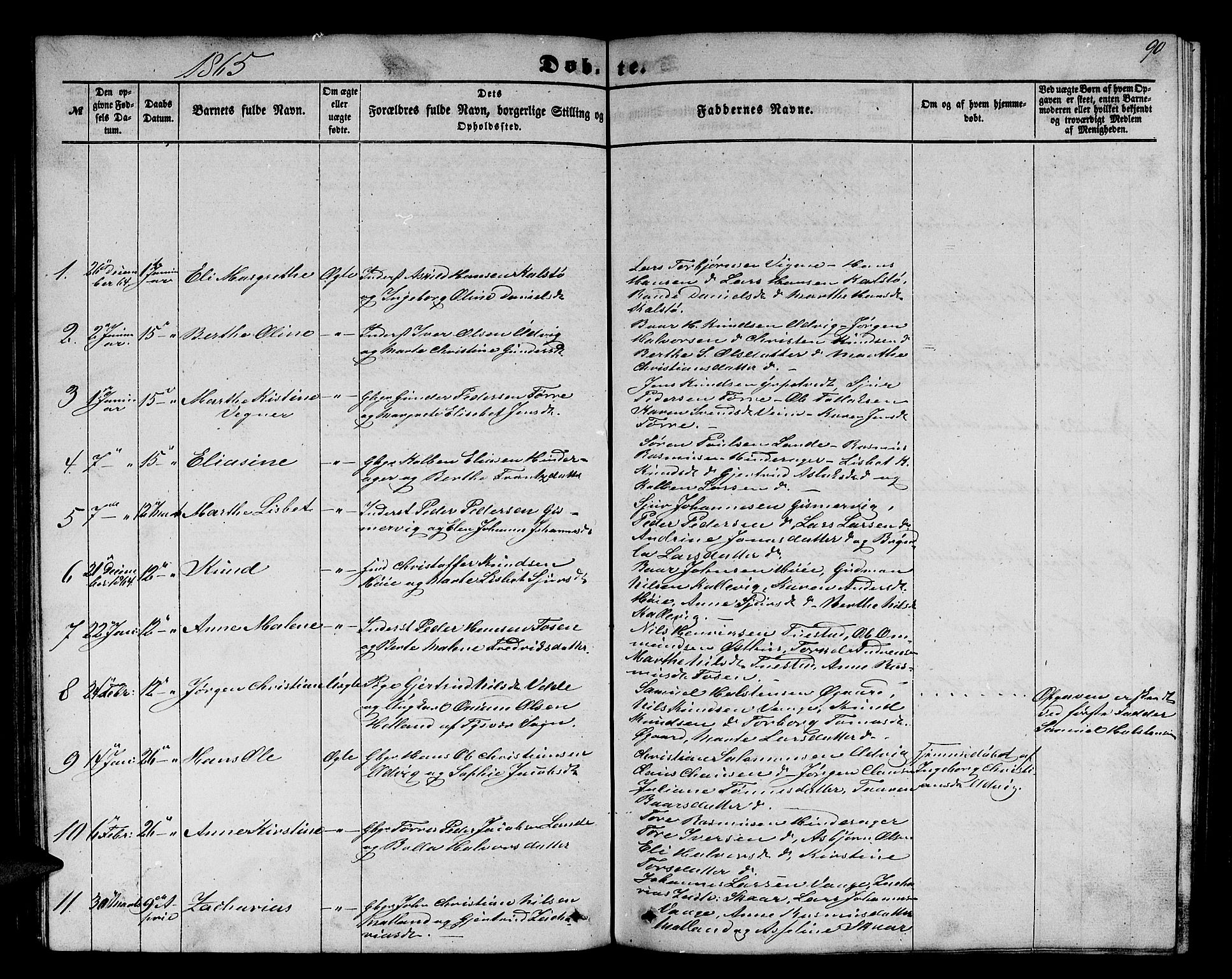 Avaldsnes sokneprestkontor, SAST/A -101851/H/Ha/Hab/L0003: Parish register (copy) no. B 3, 1857-1871, p. 90
