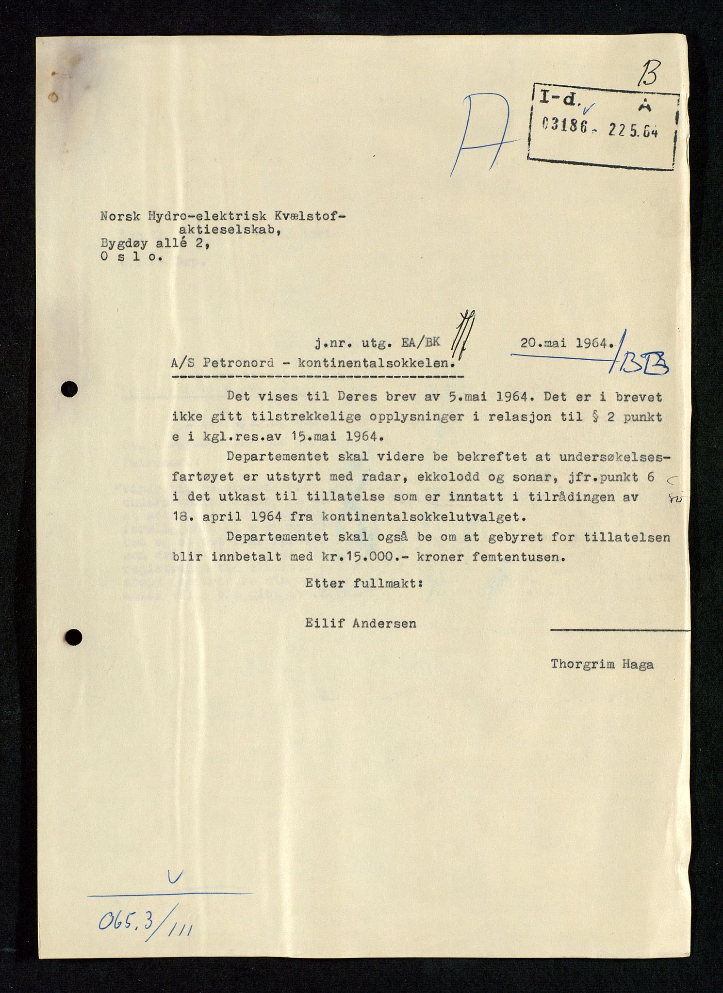 Industridepartementet, Oljekontoret, AV/SAST-A-101348/Da/L0003: Arkivnøkkel 711 Undersøkelser og utforskning, 1963-1971, p. 121