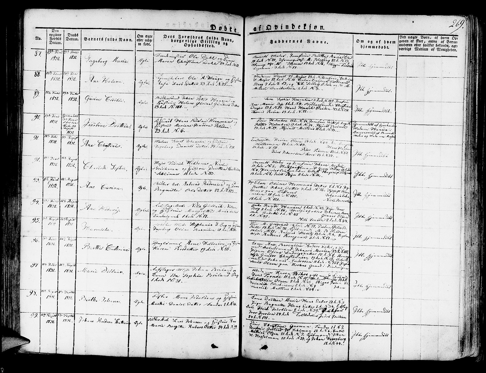 Korskirken sokneprestembete, AV/SAB-A-76101/H/Haa/L0014: Parish register (official) no. A 14, 1823-1835, p. 269