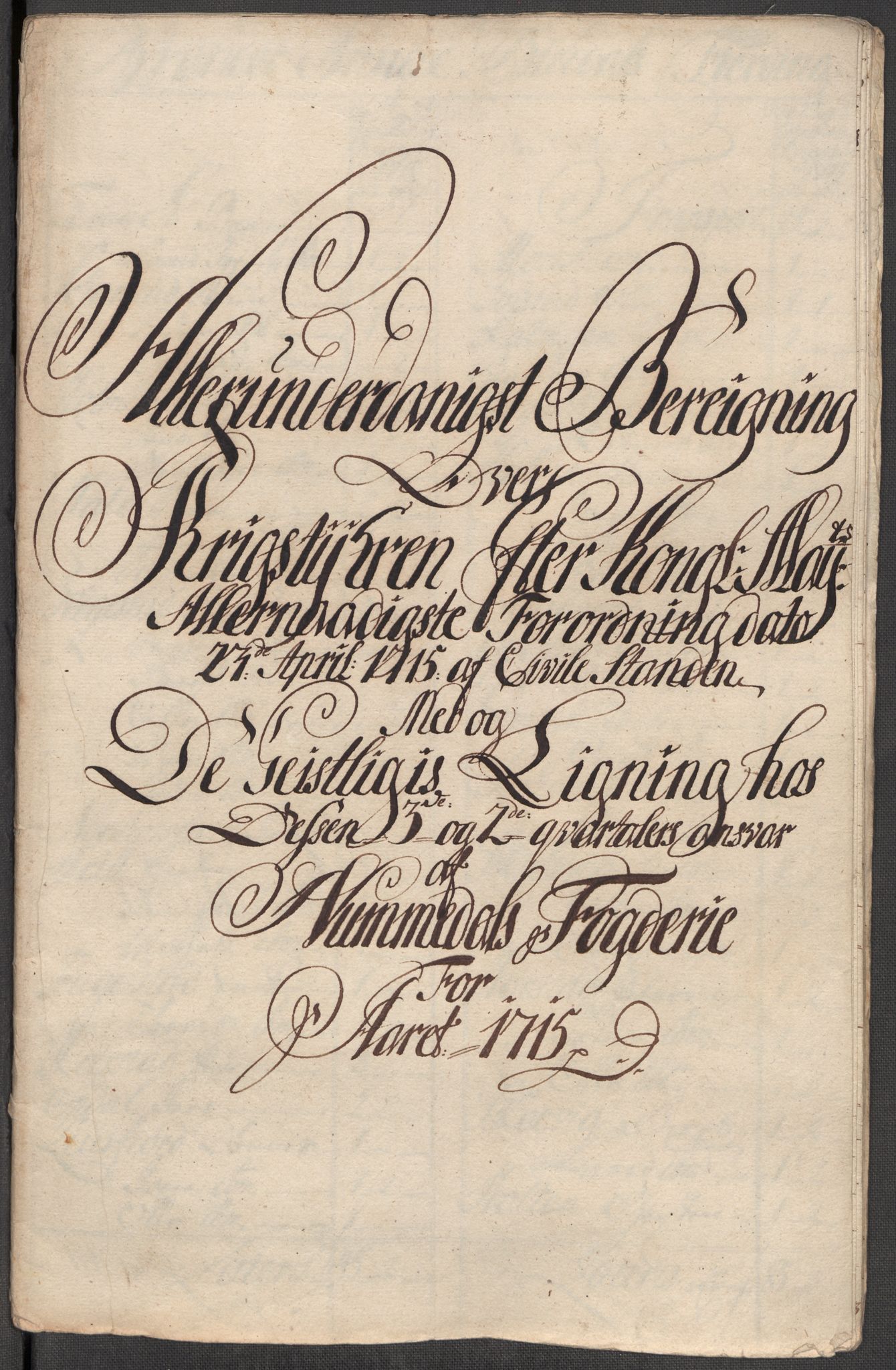 Rentekammeret inntil 1814, Reviderte regnskaper, Fogderegnskap, RA/EA-4092/R64/L4436: Fogderegnskap Namdal, 1715, p. 133