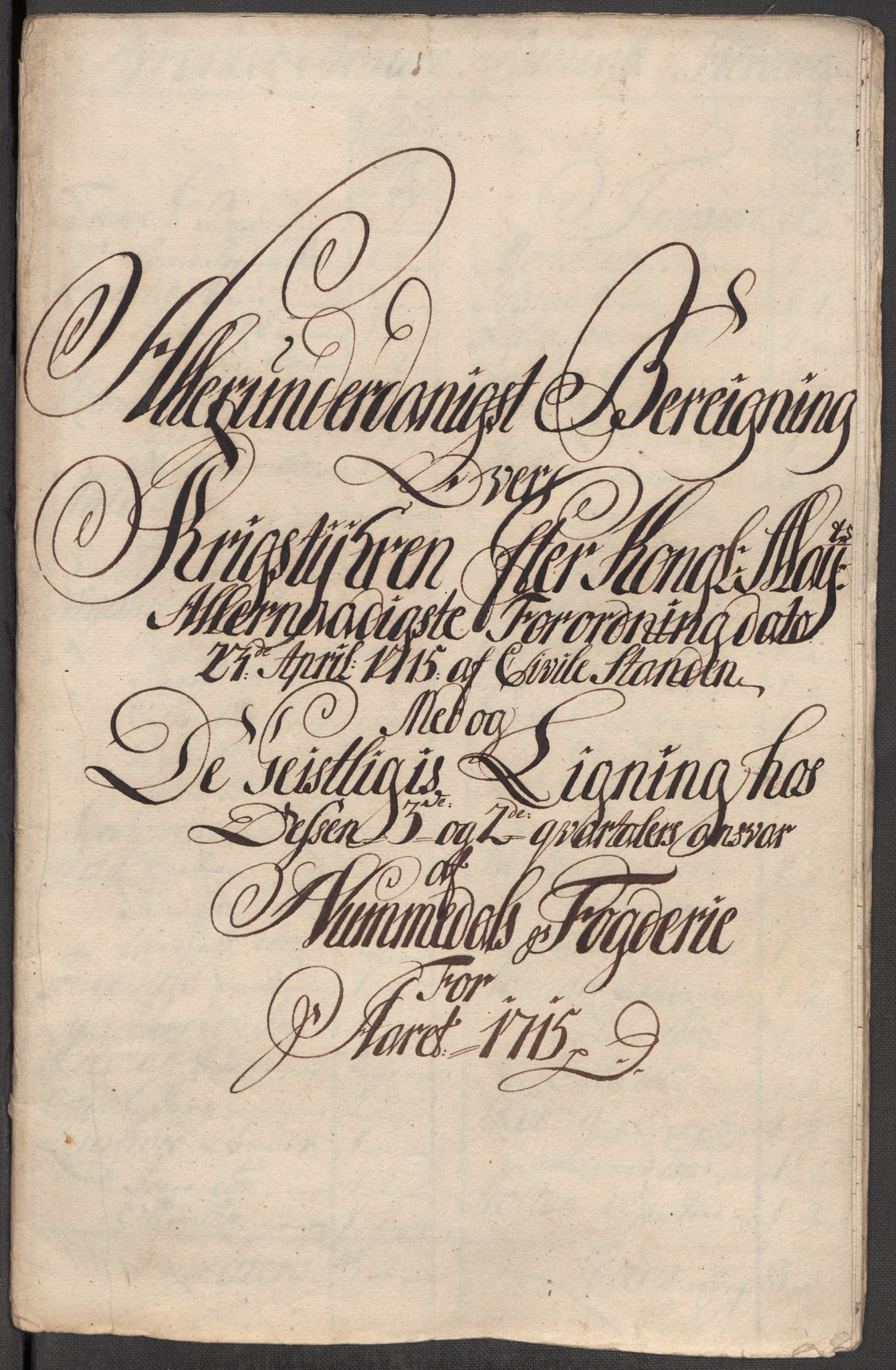 Rentekammeret inntil 1814, Reviderte regnskaper, Fogderegnskap, AV/RA-EA-4092/R64/L4436: Fogderegnskap Namdal, 1715, p. 133