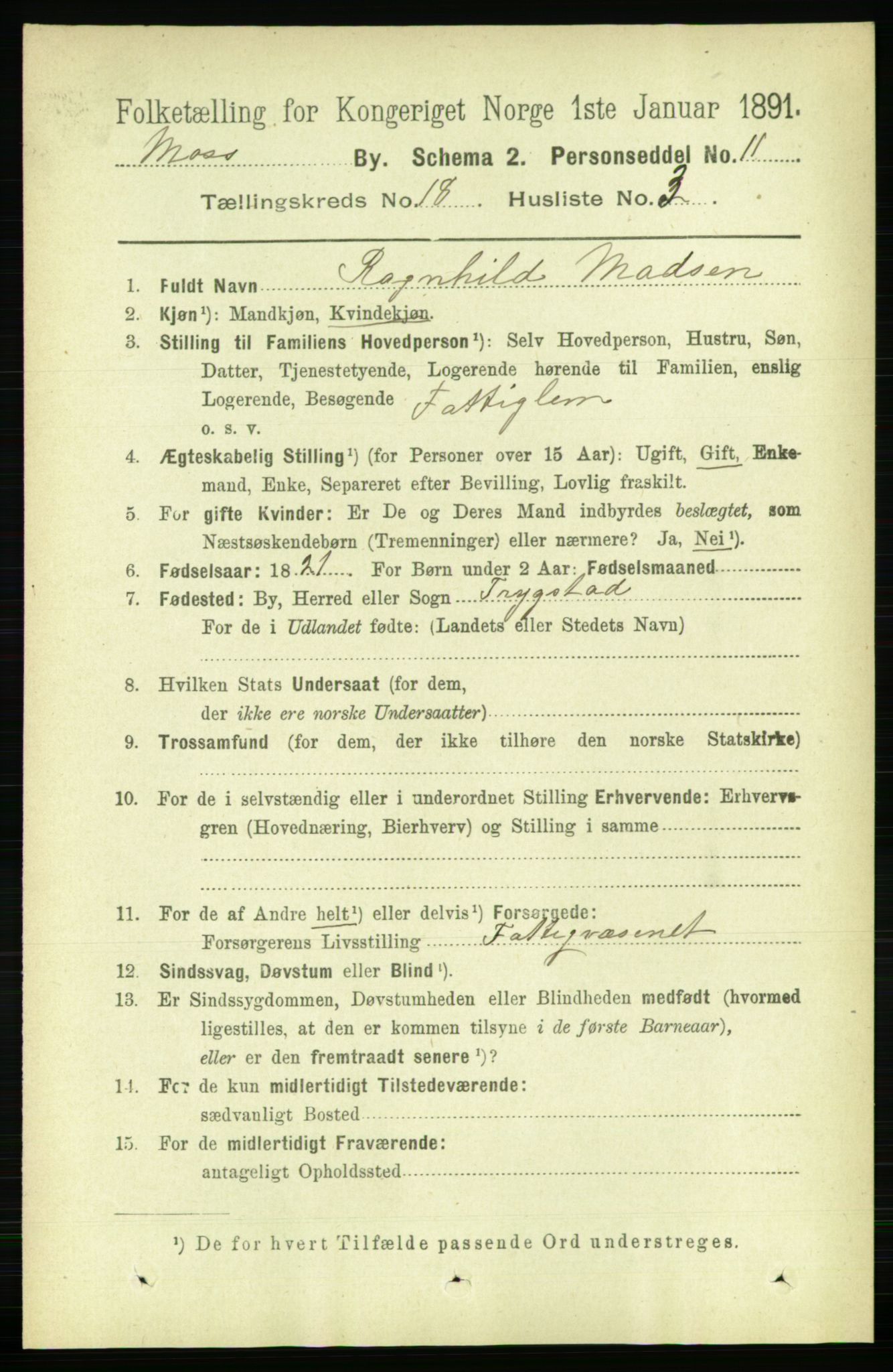 RA, 1891 census for 0104 Moss, 1891, p. 8209