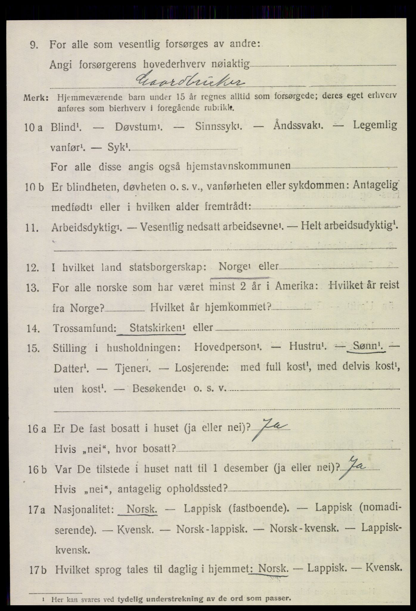 SAT, 1920 census for Snåsa, 1920, p. 4977