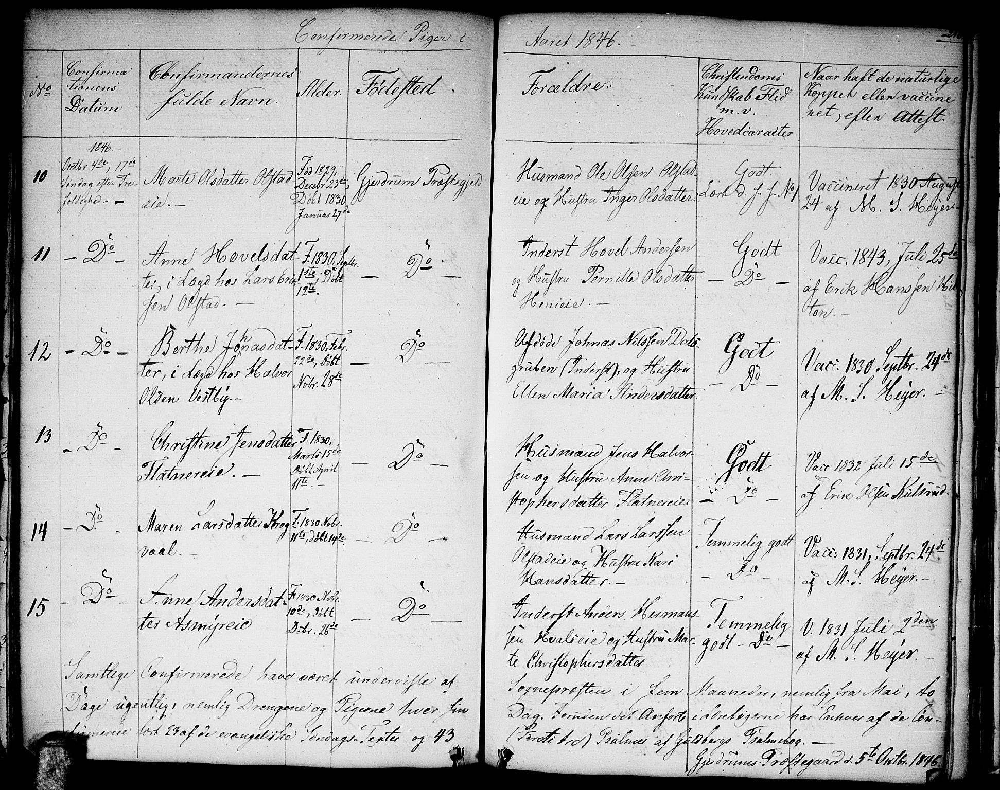 Gjerdrum prestekontor Kirkebøker, SAO/A-10412b/G/Ga/L0002: Parish register (copy) no. I 2, 1836-1850, p. 210