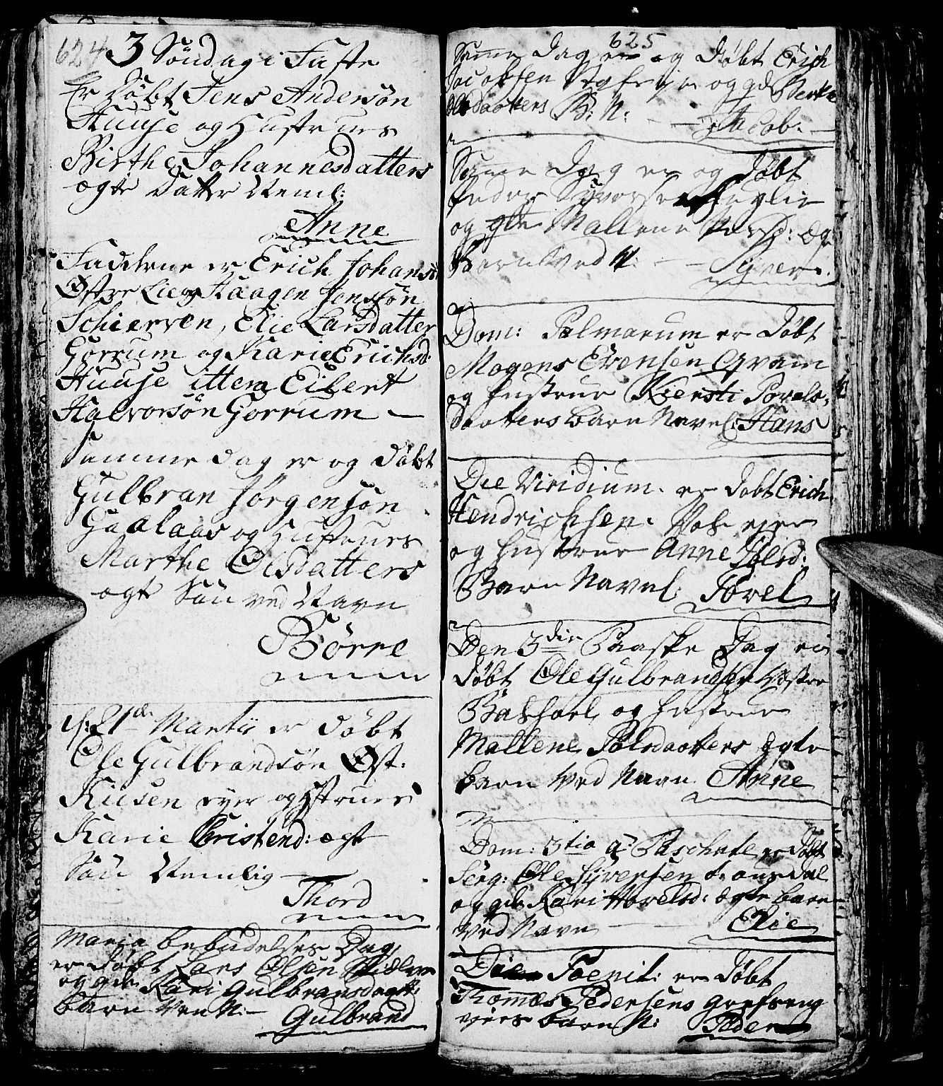 Nes prestekontor, Hedmark, SAH/PREST-020/L/La/L0001: Parish register (copy) no. 1, 1663-1784, p. 624-625