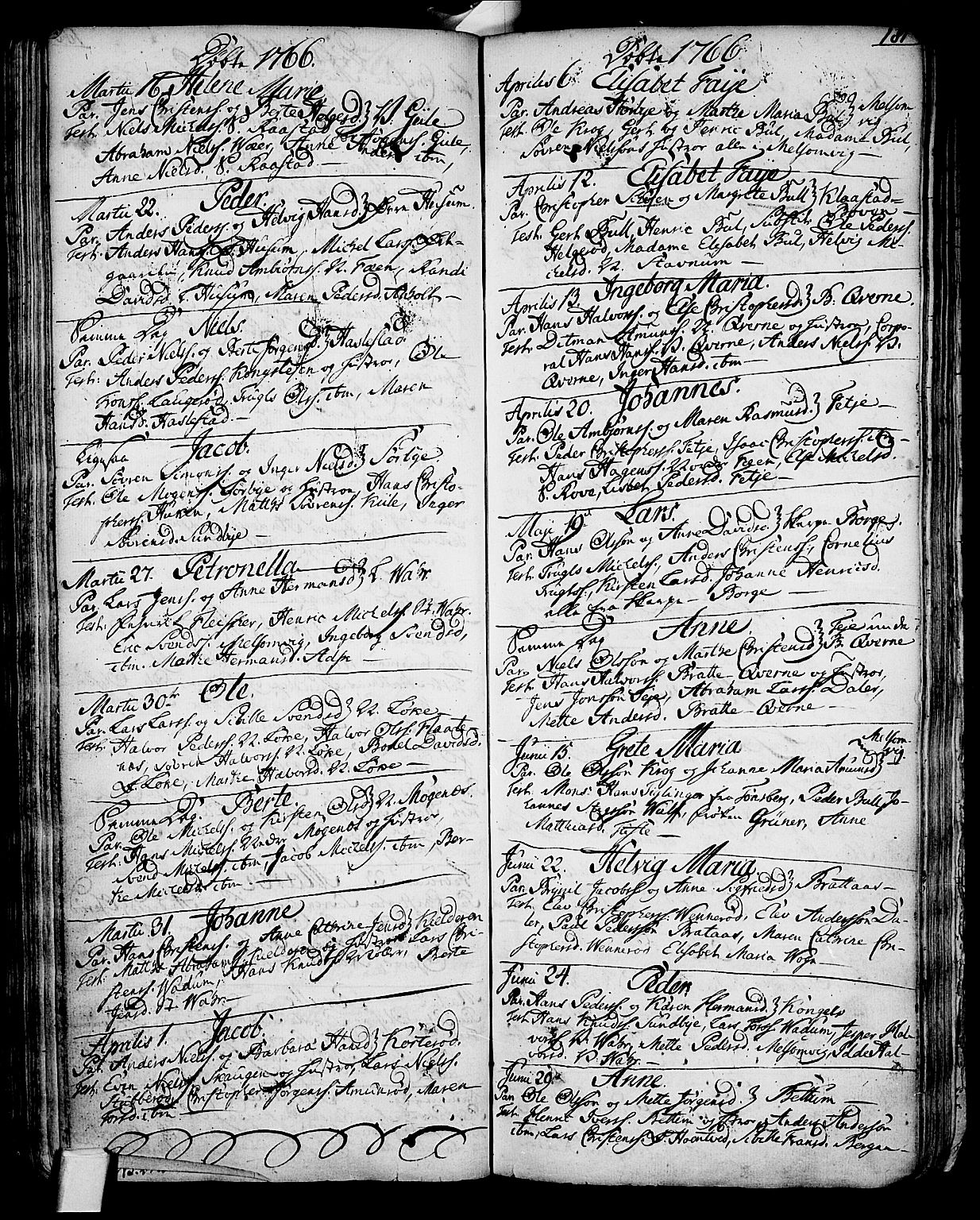 Stokke kirkebøker, AV/SAKO-A-320/F/Fa/L0002: Parish register (official) no. I 2, 1732-1770, p. 181