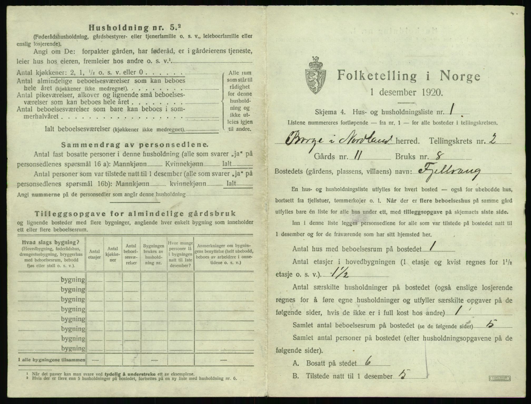 SAT, 1920 census for Borge, 1920, p. 157