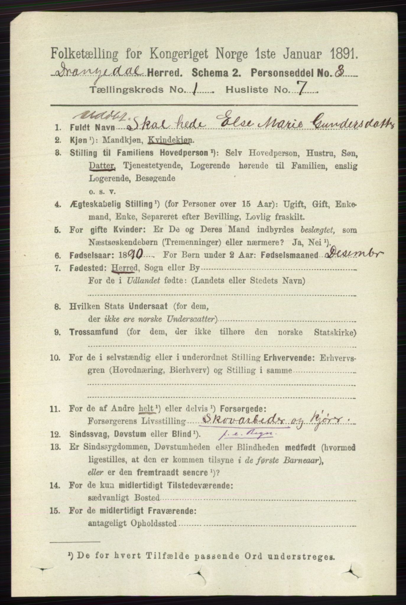 RA, 1891 census for 0817 Drangedal, 1891, p. 132