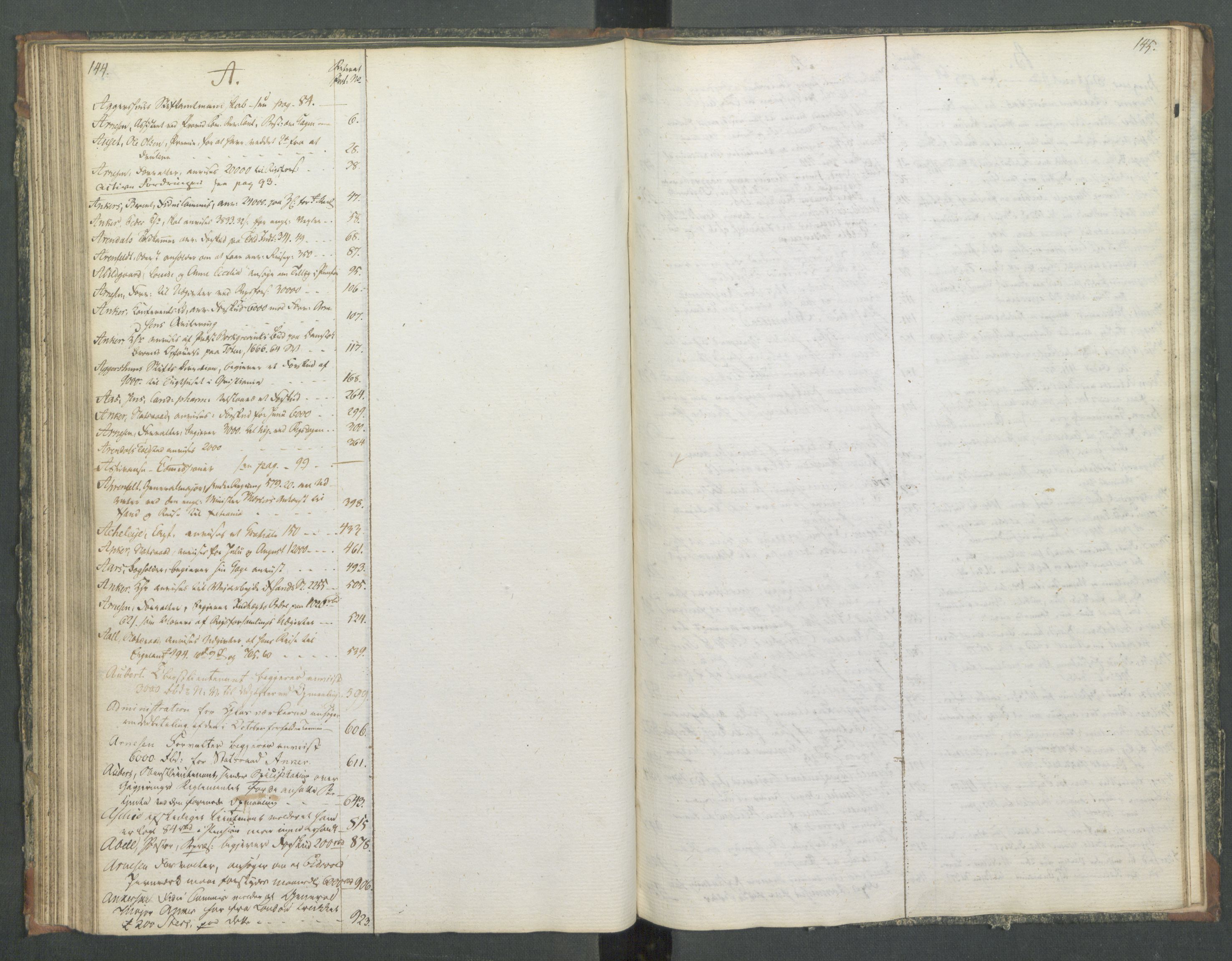 Departementene i 1814, RA/S-3899/Fa/L0014: Bokholderkontoret - Register til journalen, 1814-1815, p. 144-145