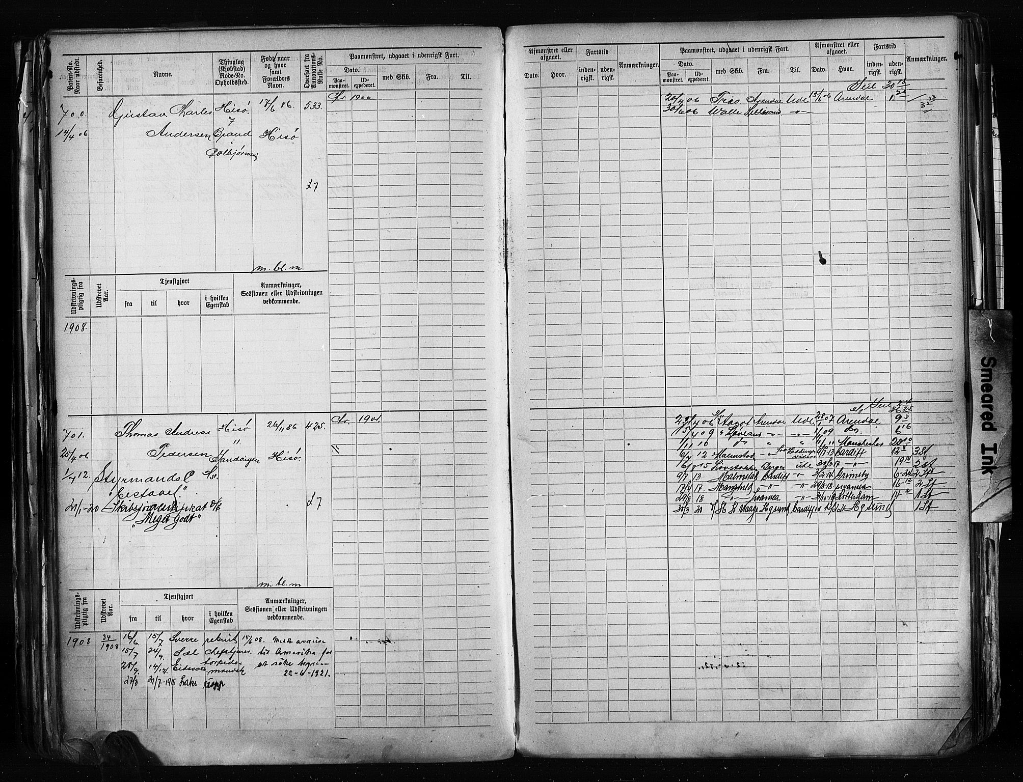 Arendal mønstringskrets, SAK/2031-0012/F/Fb/L0020: Hovedrulle A nr 217-968, S-18, 1900-1910, p. 251