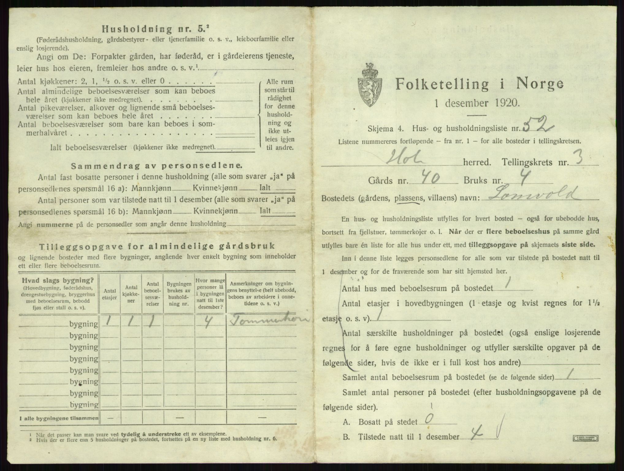 SAKO, 1920 census for Hole, 1920, p. 469