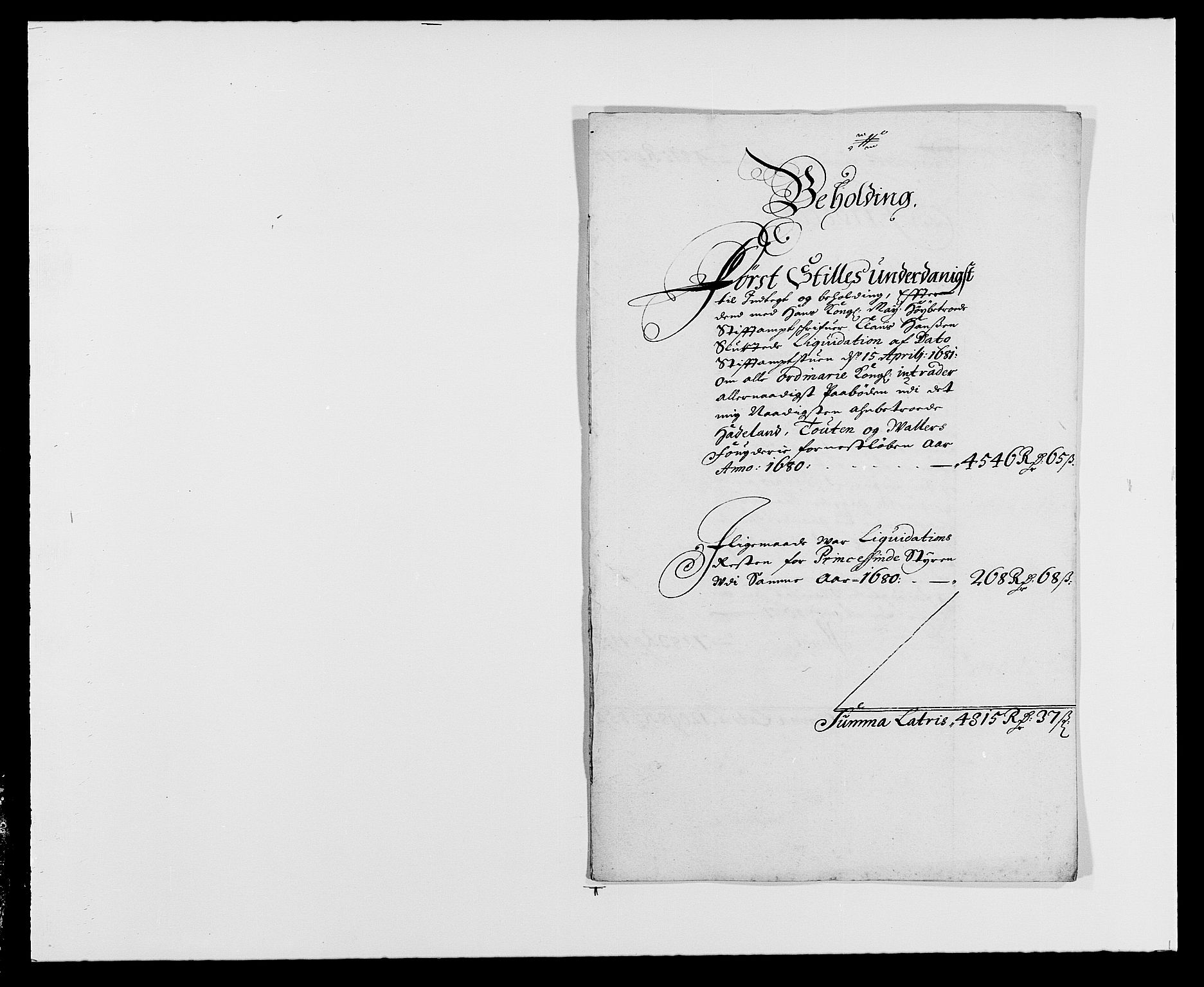 Rentekammeret inntil 1814, Reviderte regnskaper, Fogderegnskap, RA/EA-4092/R18/L1275: Fogderegnskap Hadeland, Toten og Valdres, 1680, p. 11