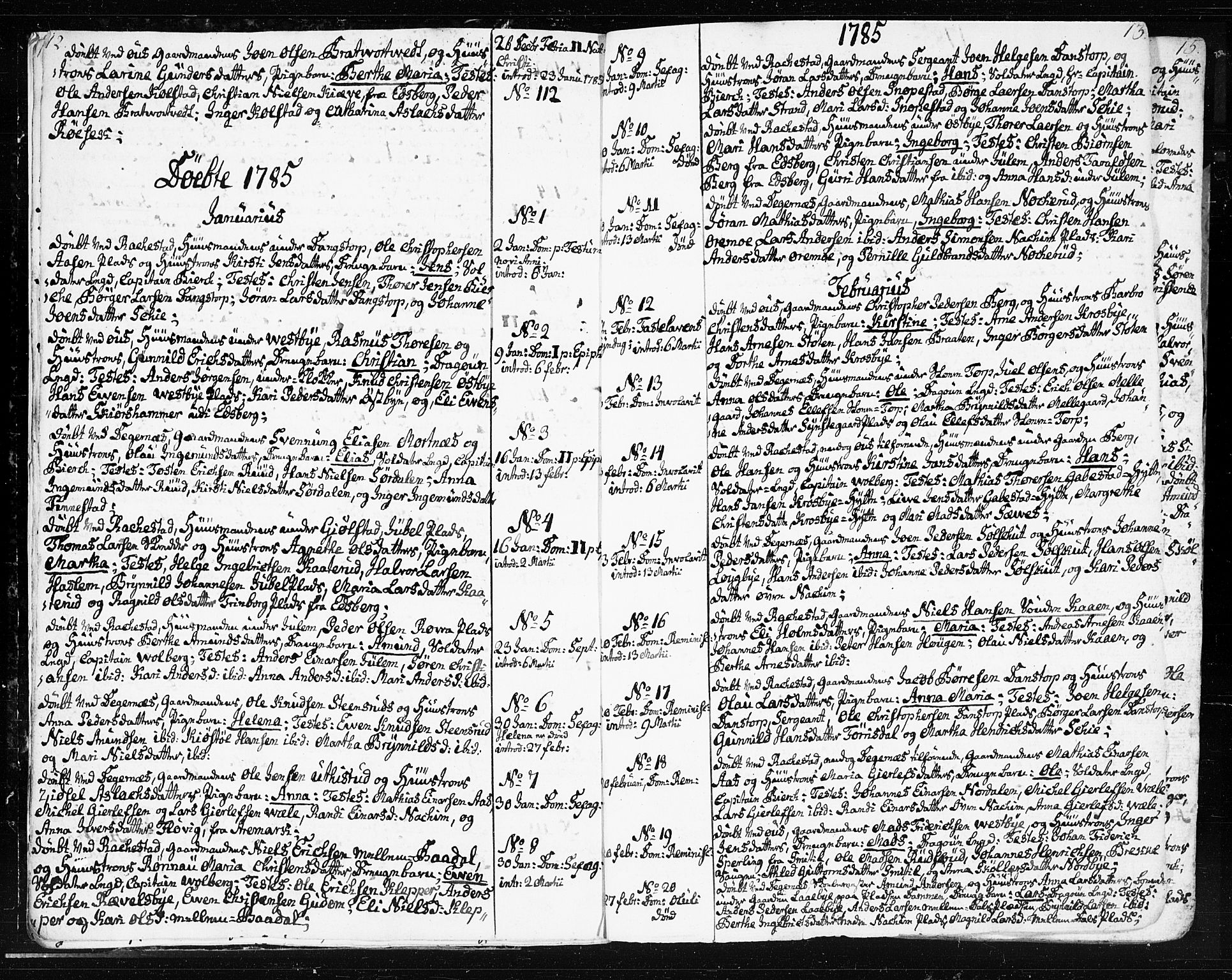Rakkestad prestekontor Kirkebøker, AV/SAO-A-2008/F/Fa/L0005: Parish register (official) no. I 5, 1784-1814, p. 12-13