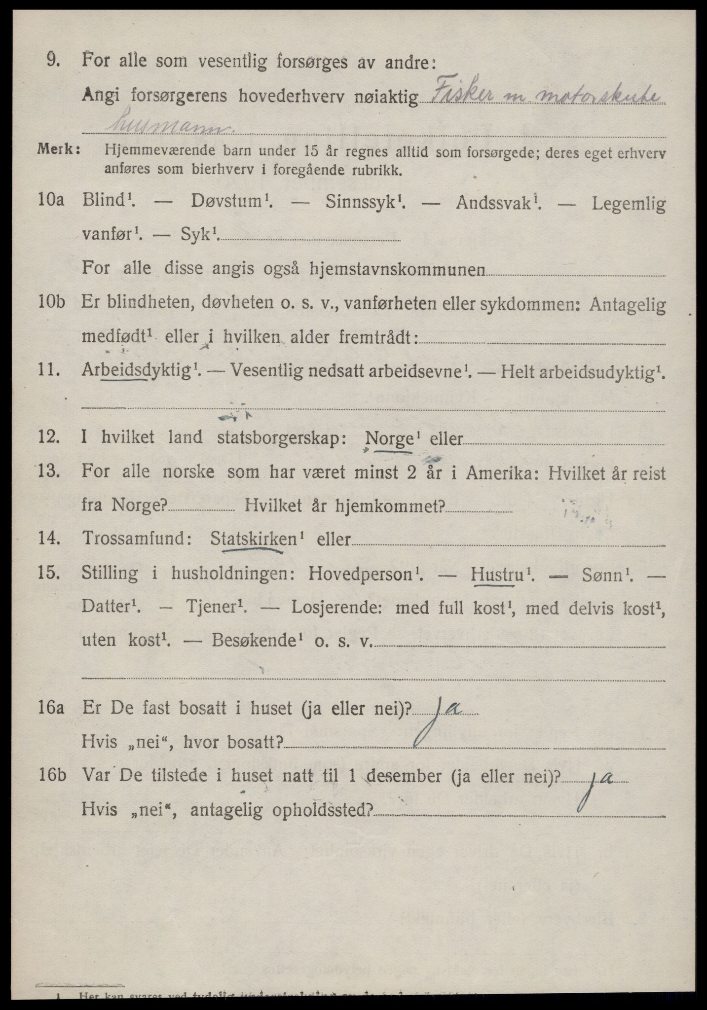 SAT, 1920 census for Giske, 1920, p. 1889