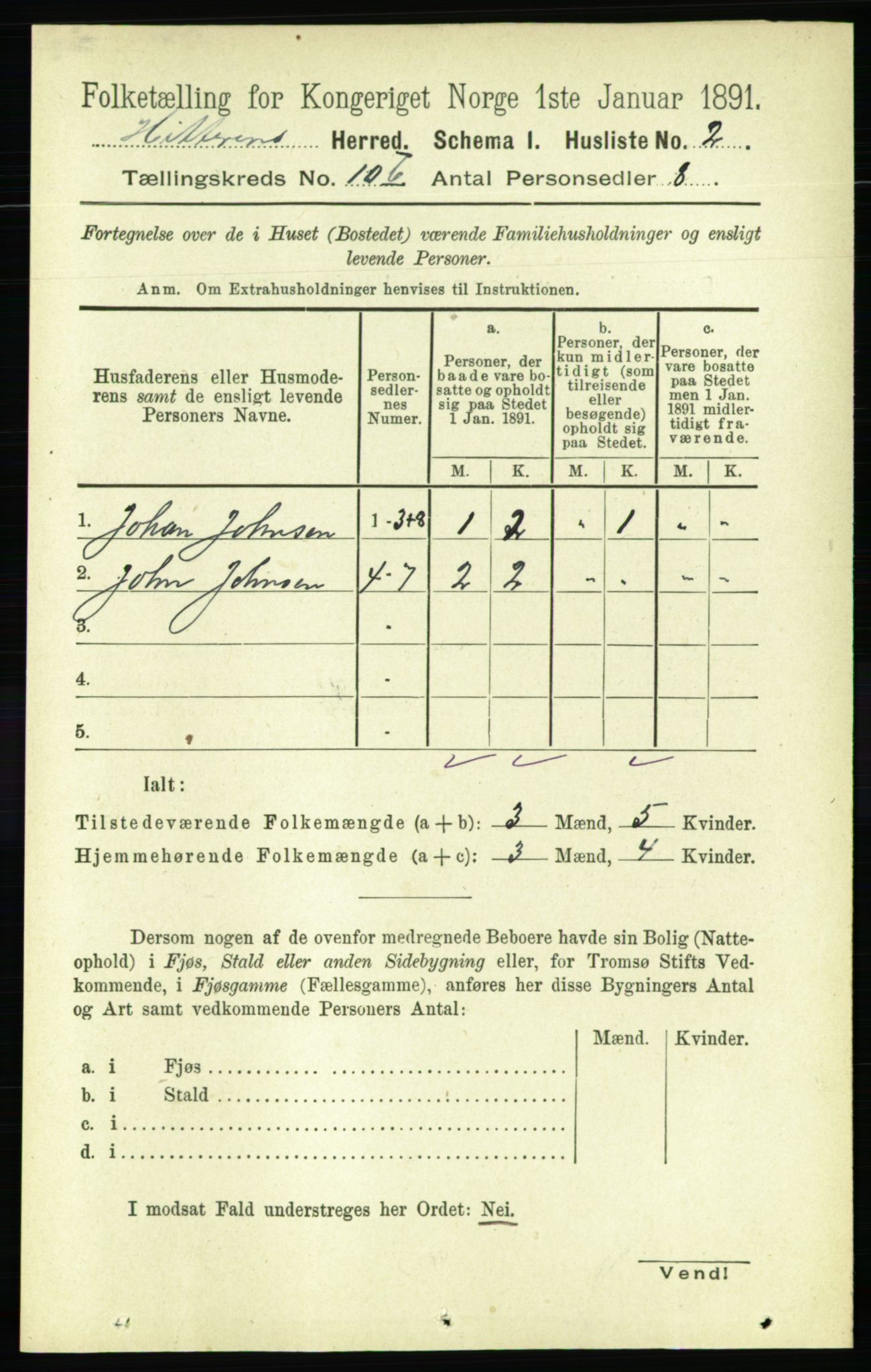 RA, 1891 census for 1617 Hitra, 1891, p. 2308