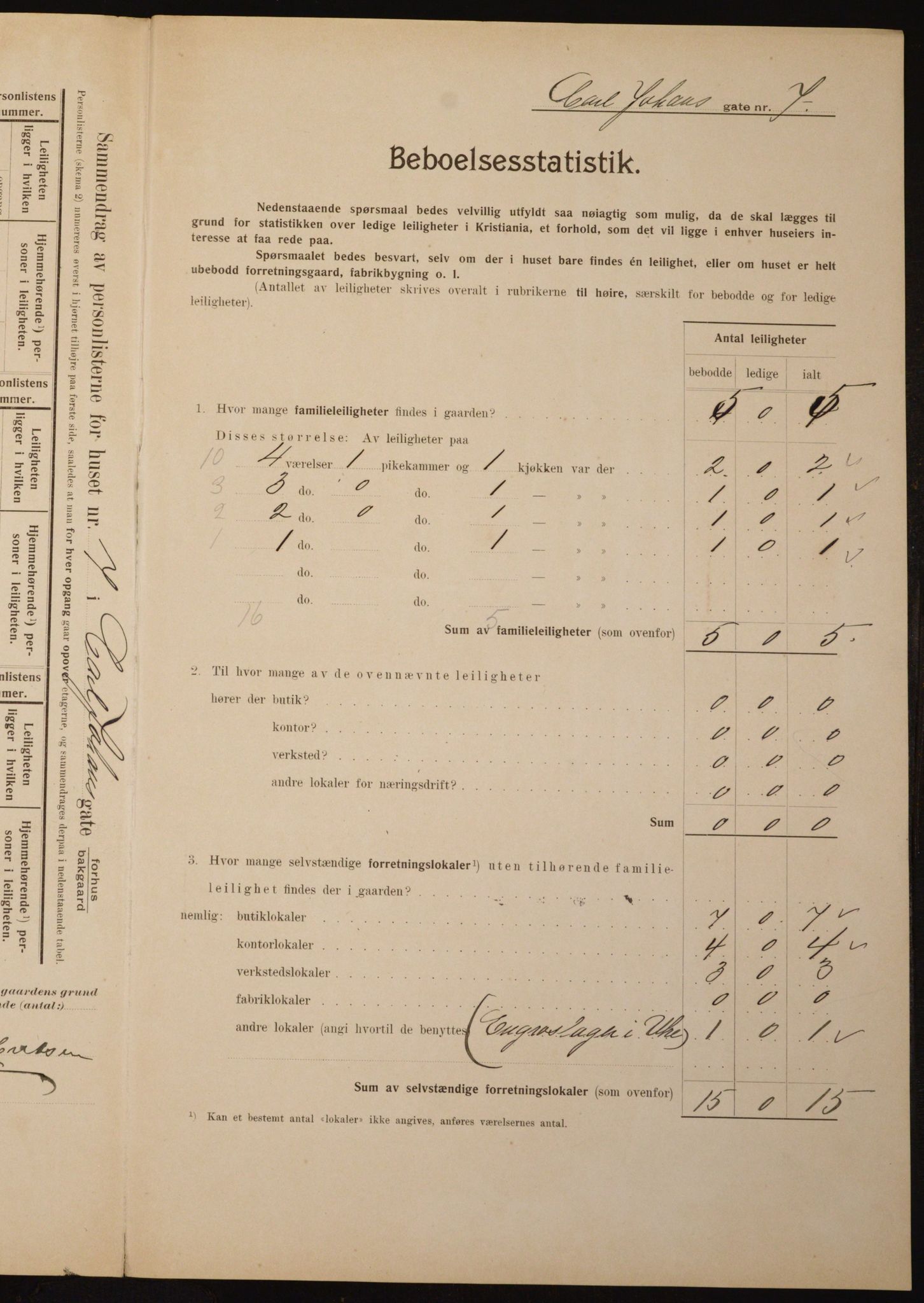 OBA, Municipal Census 1910 for Kristiania, 1910, p. 47314