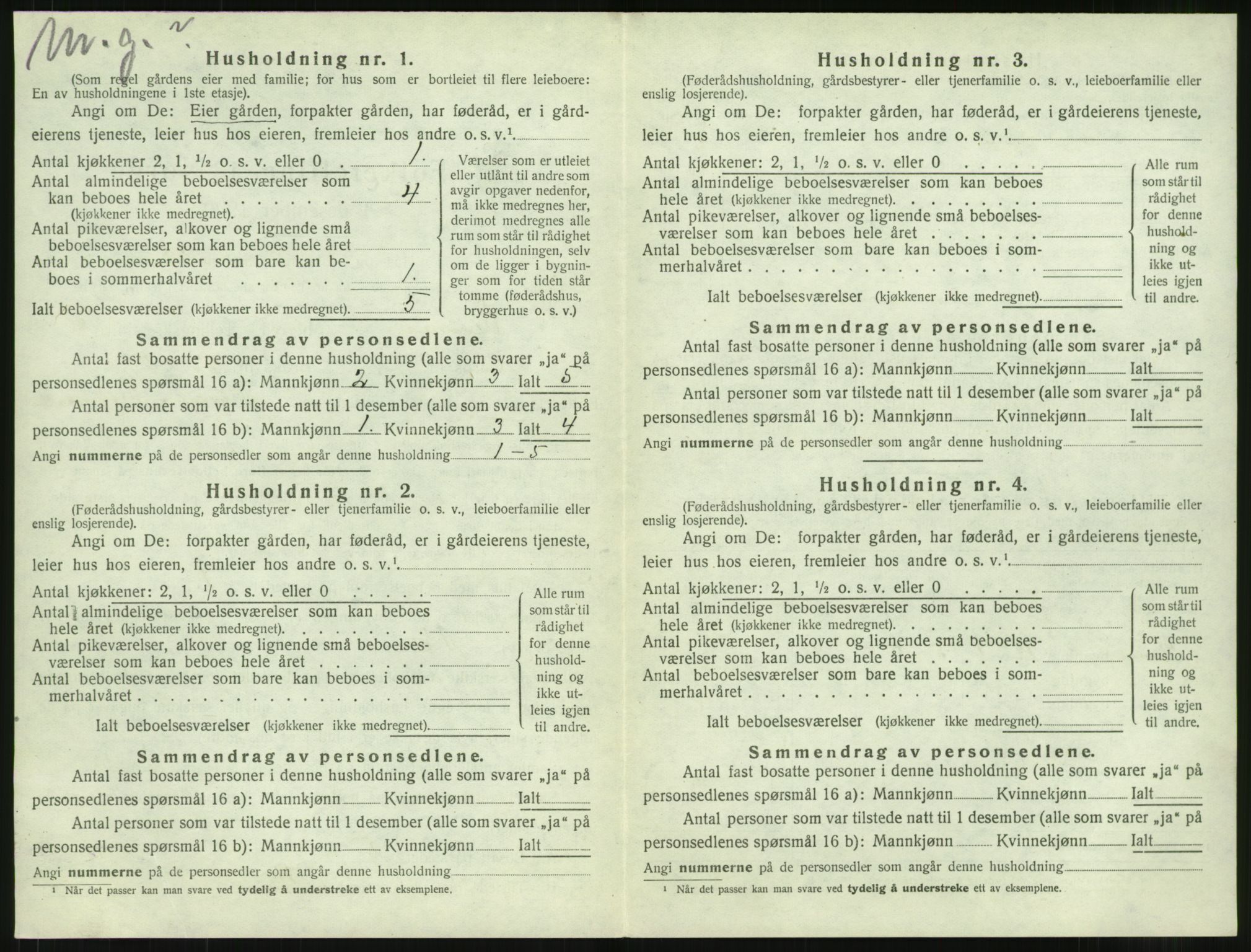 SAT, 1920 census for Vestnes, 1920, p. 912