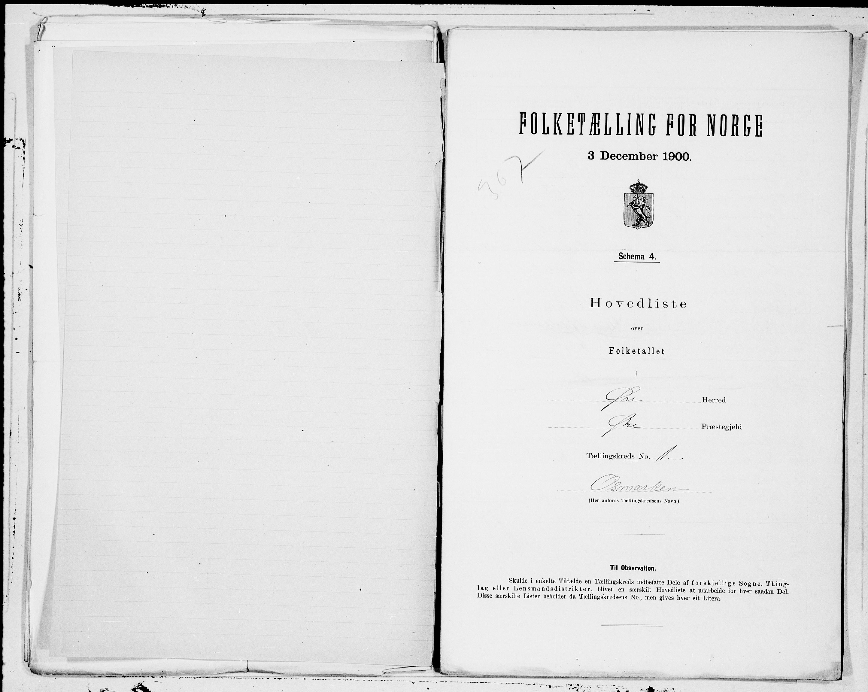 SAT, 1900 census for Øre, 1900, p. 2